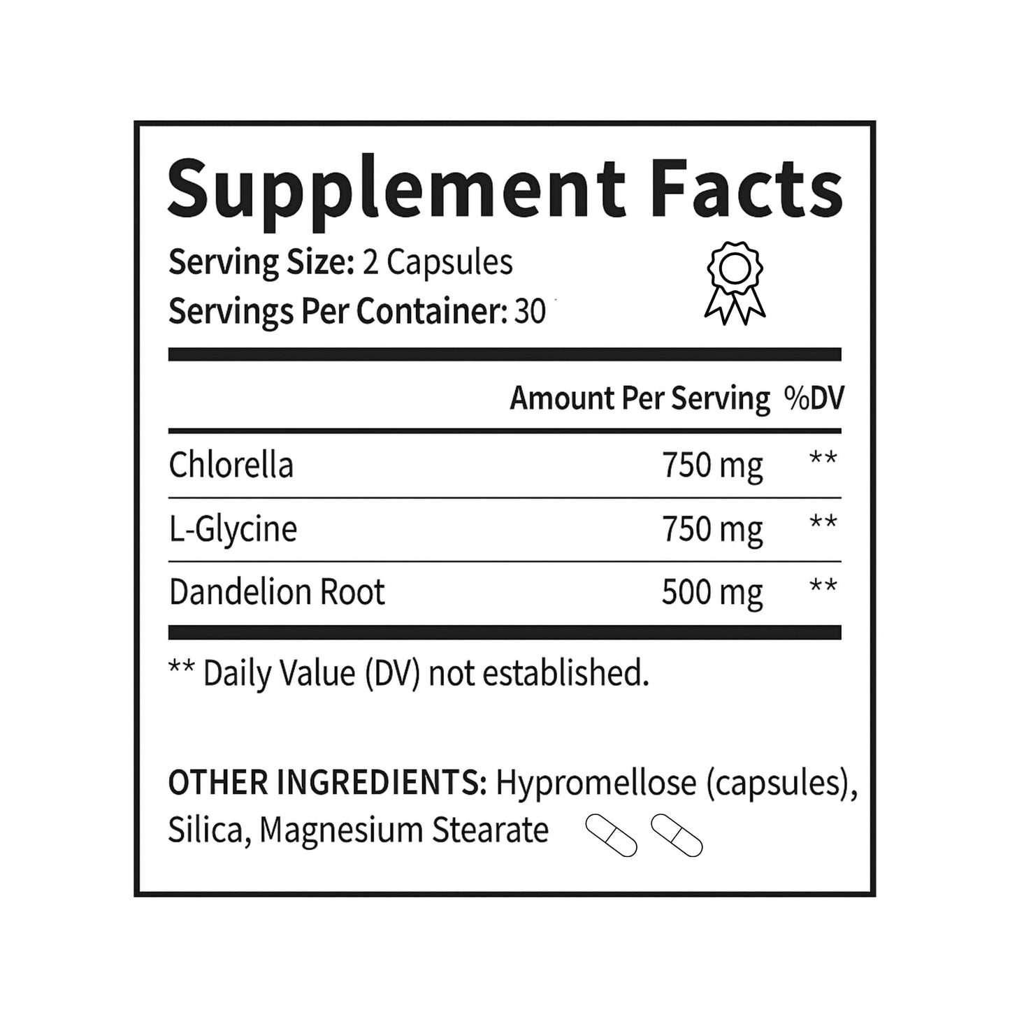 AlkaDetox Binder Capsule with Fiber, Chlorella/Chlorophyll, Liver & Gut Detox Cleanse, Colon and Toxin Flush, 60 Capsules