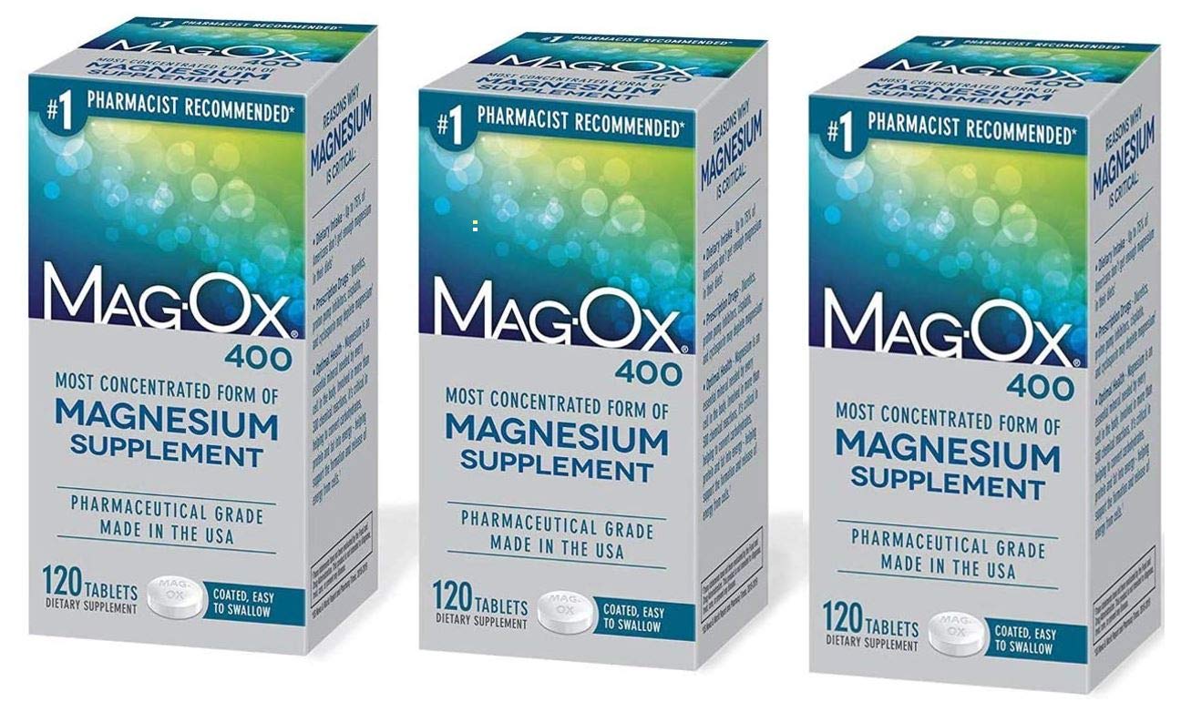 Mag-Ox 402 Magnesium Oxide Dietary Supplement Tablets, 3 Count