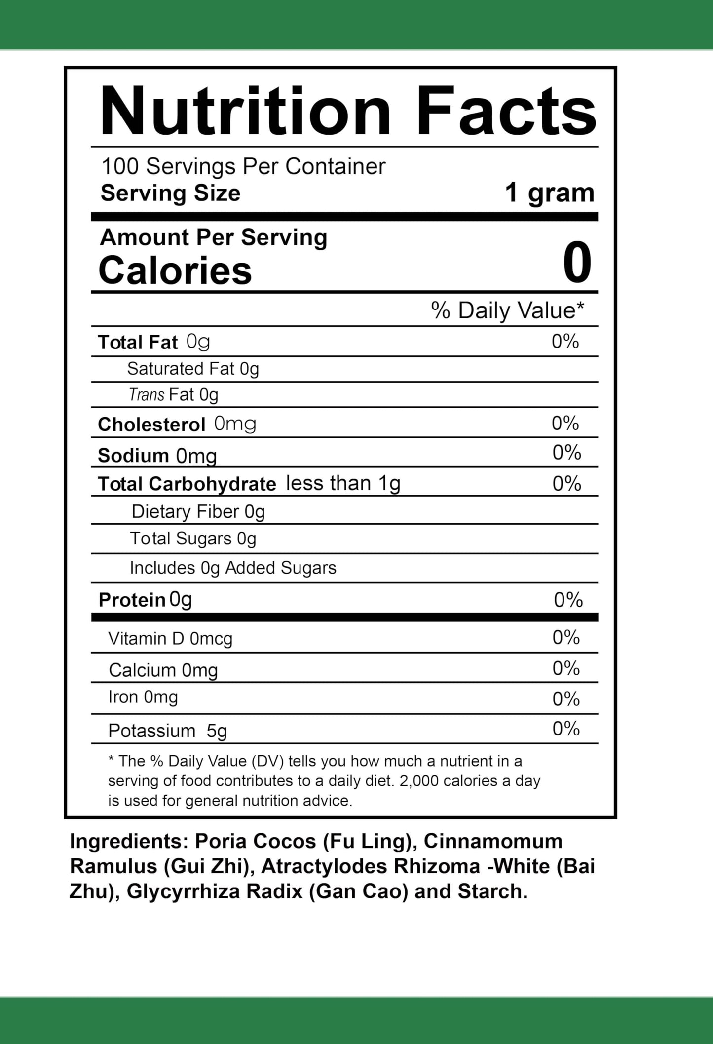 Health Herbal Ling GUI Zhu-Gan Tang/Poria, Cinnamon, Atractylodis & Licorice Decoction Powder 3.53 Ounce
