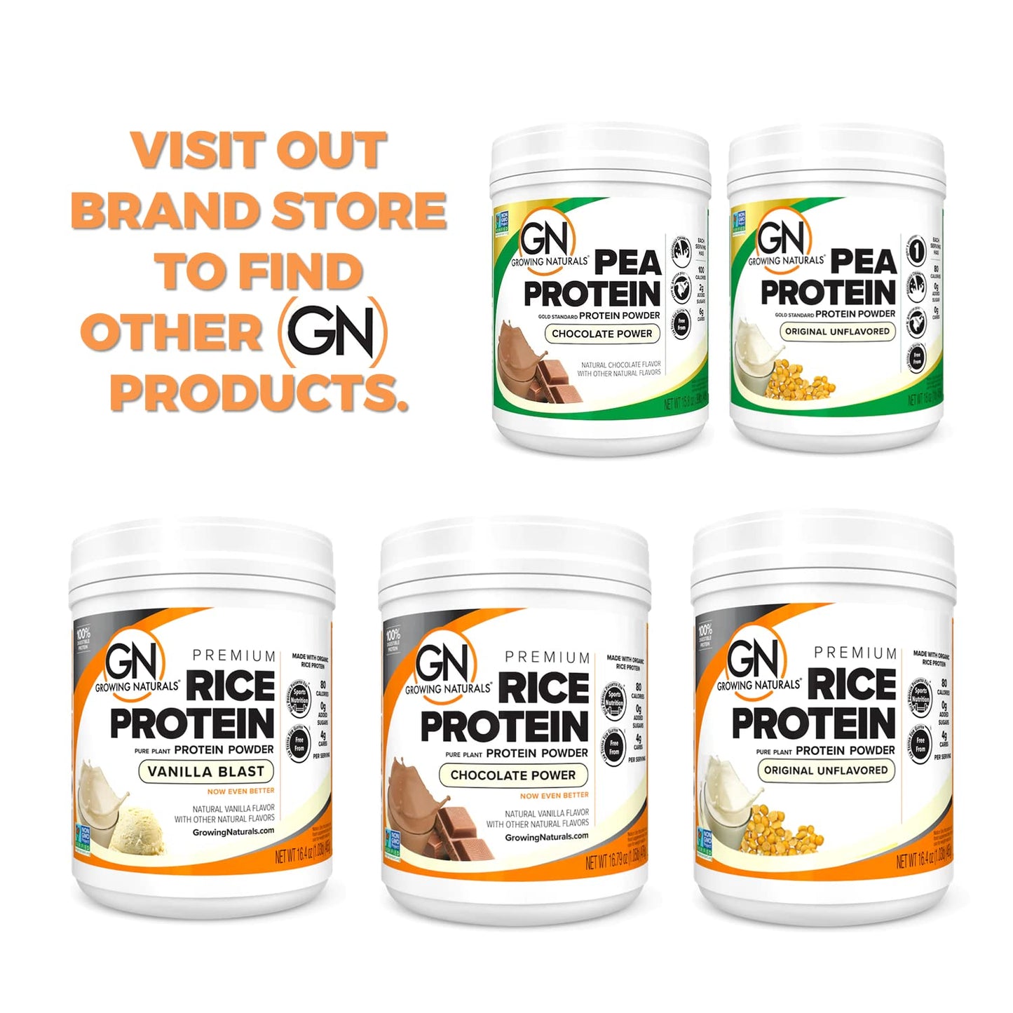Growing Naturals Raw Pea Protein Powder, Vanilla Blast, 1 Pound