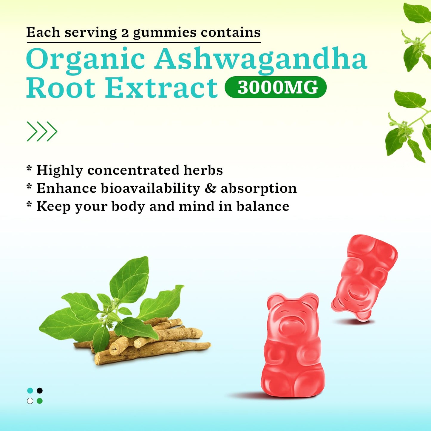 Vazatisi Ashwagandha Gummies with Turmeric GABA Mood Energy and Immune Support, 60 Gummies