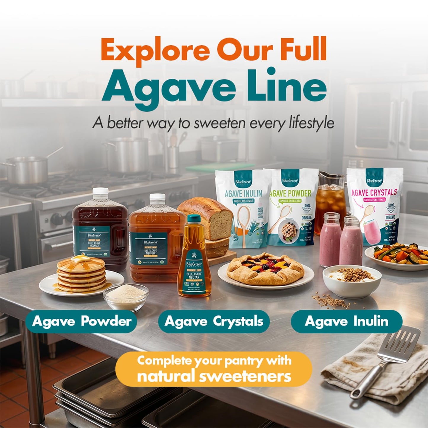 BLUEGREEN Agave Inulin Fiber Powder, 12.32 Ounce