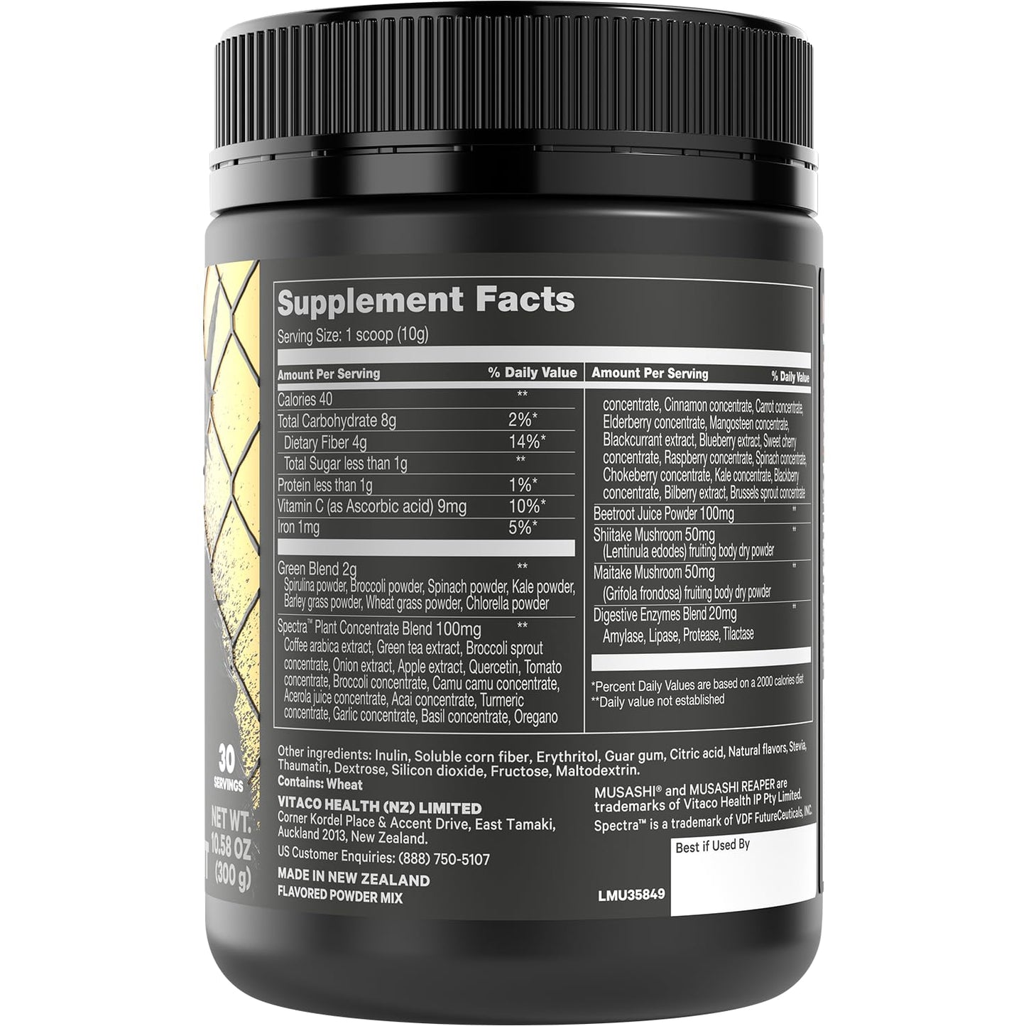 Musashi Reaper Performance Greens Powder Tropical 10.58 oz