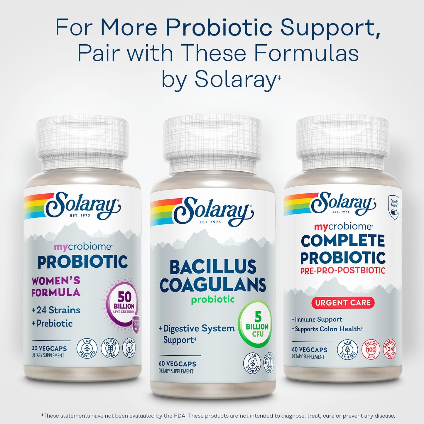 SOLARAY Bacillus Coagulans Probiotic 5 Billion Live Microorganisms Capsule 60