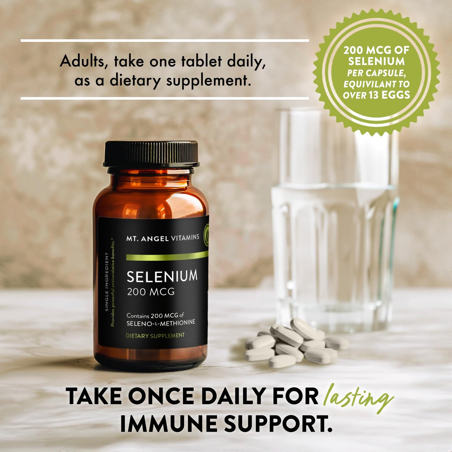 Mt. Angel Vitamins Selenium 200mcg Capsules, 60 Veggie Caps