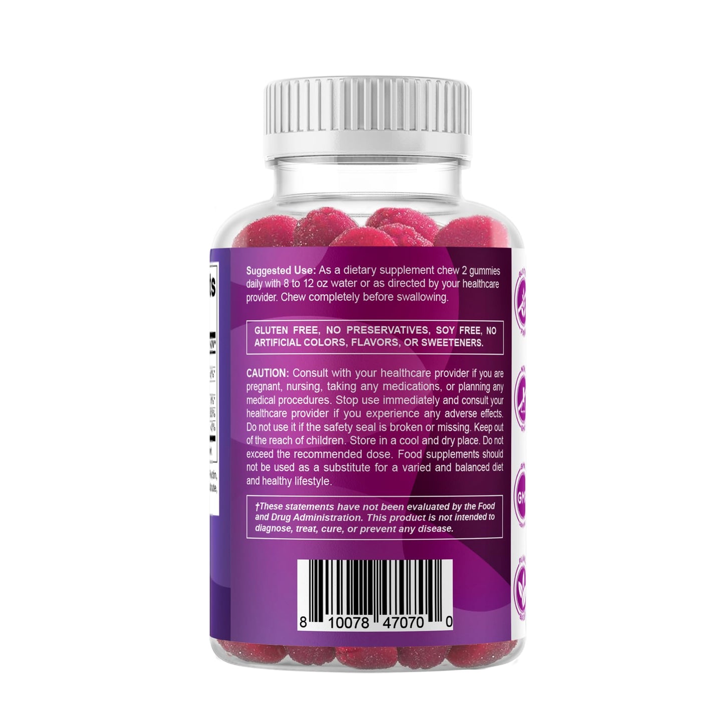 Vitamatic Biotin Gummies 10,000 mcg for Stronger Hair, Skin & Nails, 60 Gummies
