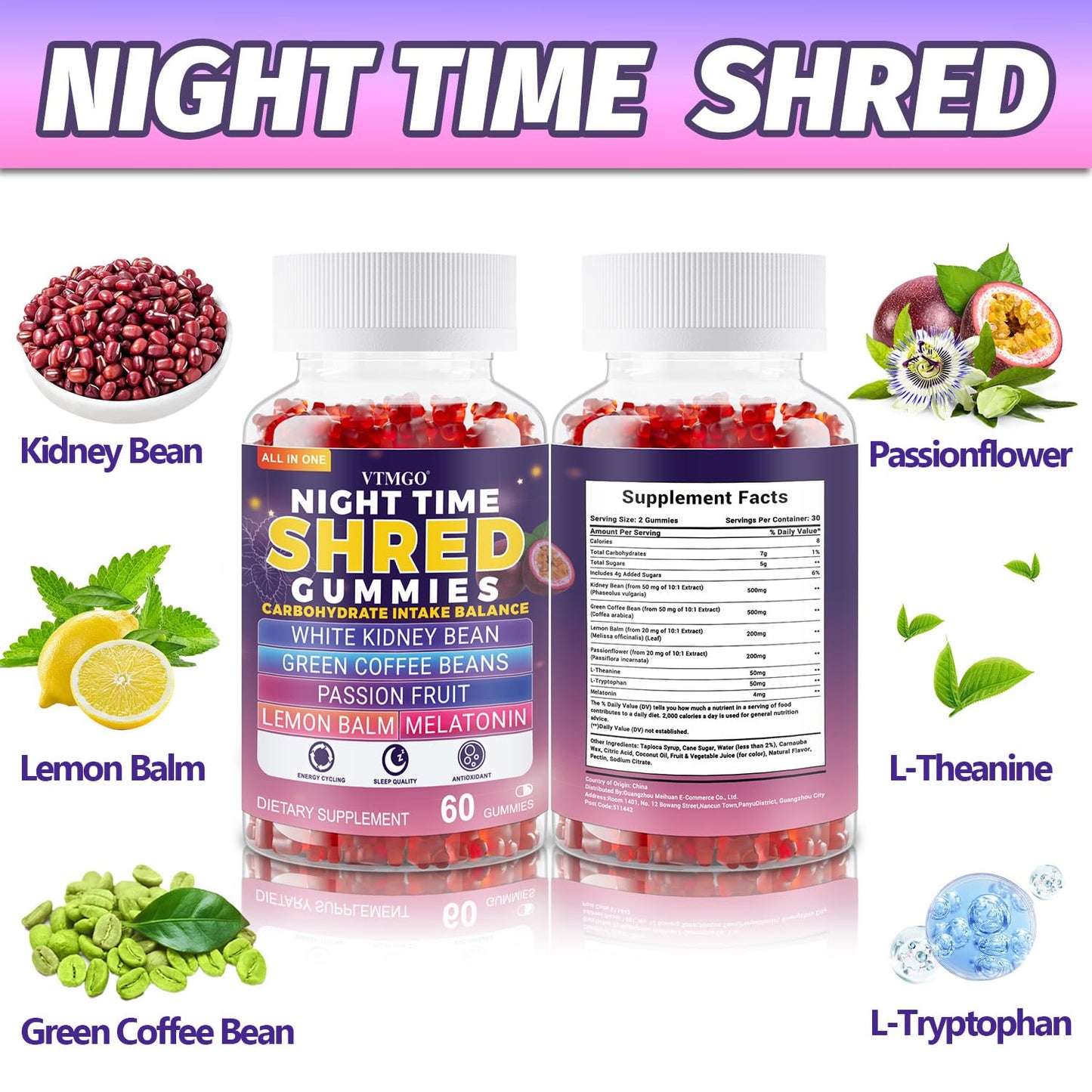 VTMGO Night Time Shred Gummies 60 Count