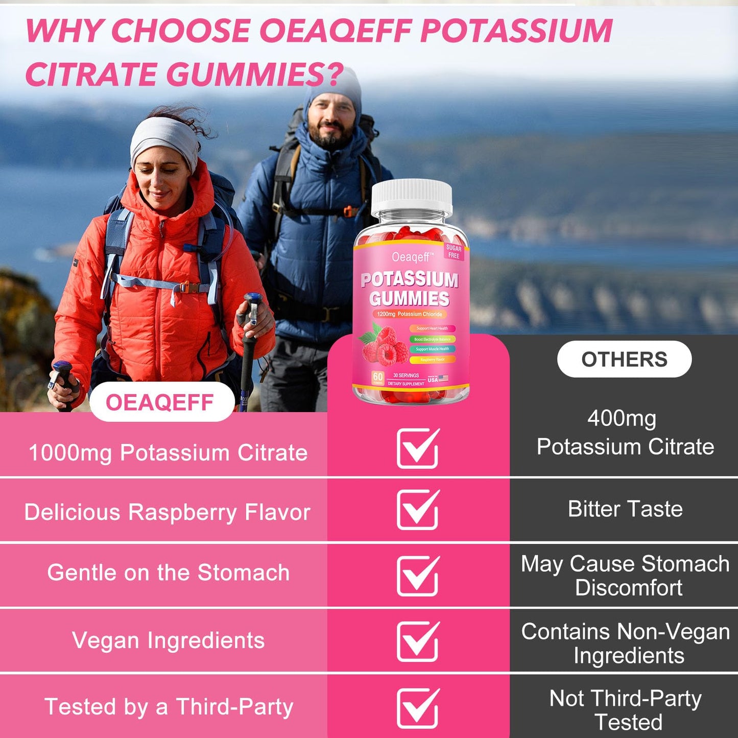 Oeaqeff Potassium Gummies Gummy 60 Count