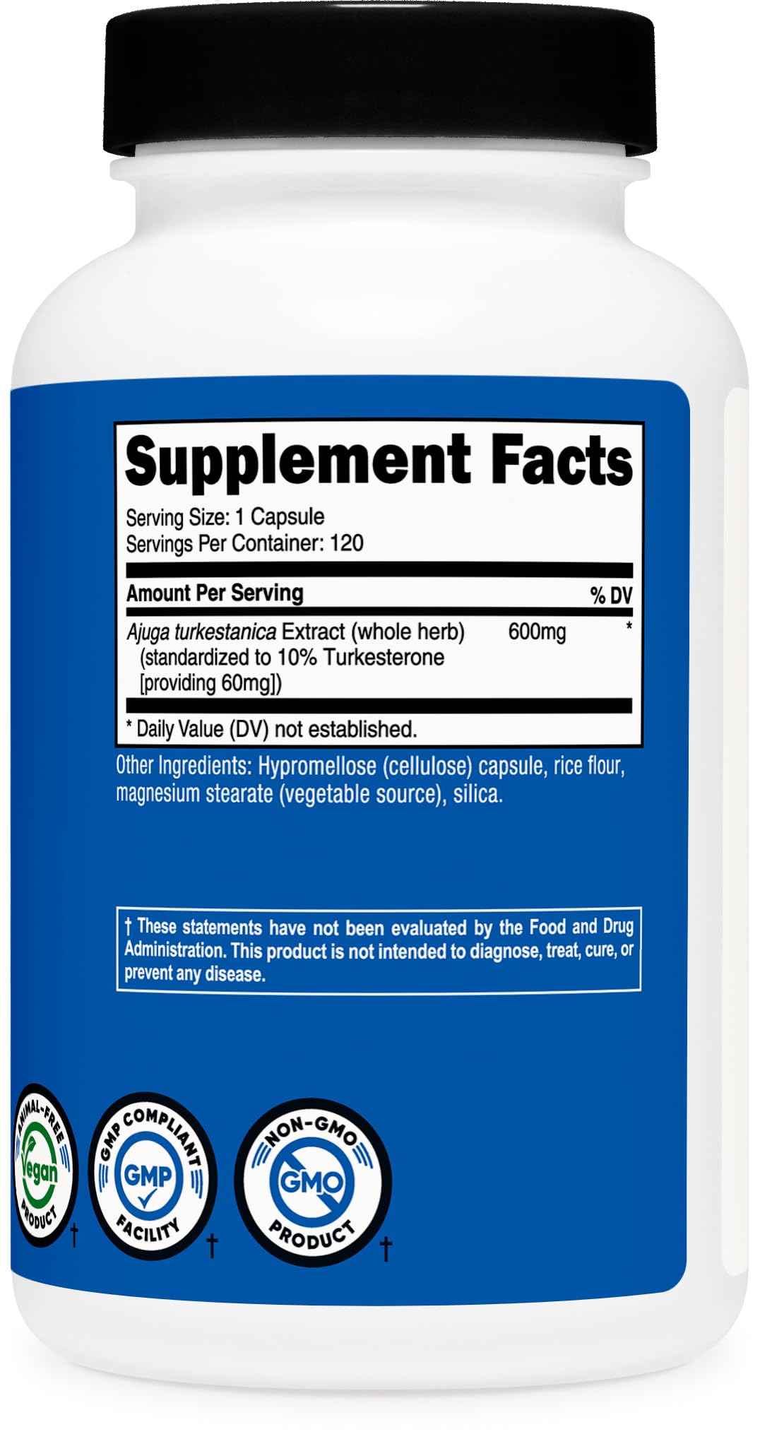 Nutricost Turkesterone Dietary Supplement 600mg Capsules, 120 Count