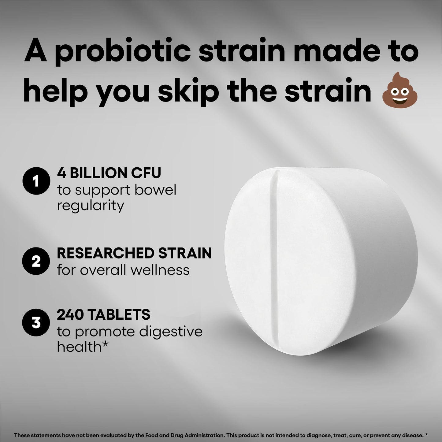 Natural Foundation Supplements Saccharomyces Boulardii Probiotic Supplement 4 Billion CFU Tablet 240 Count