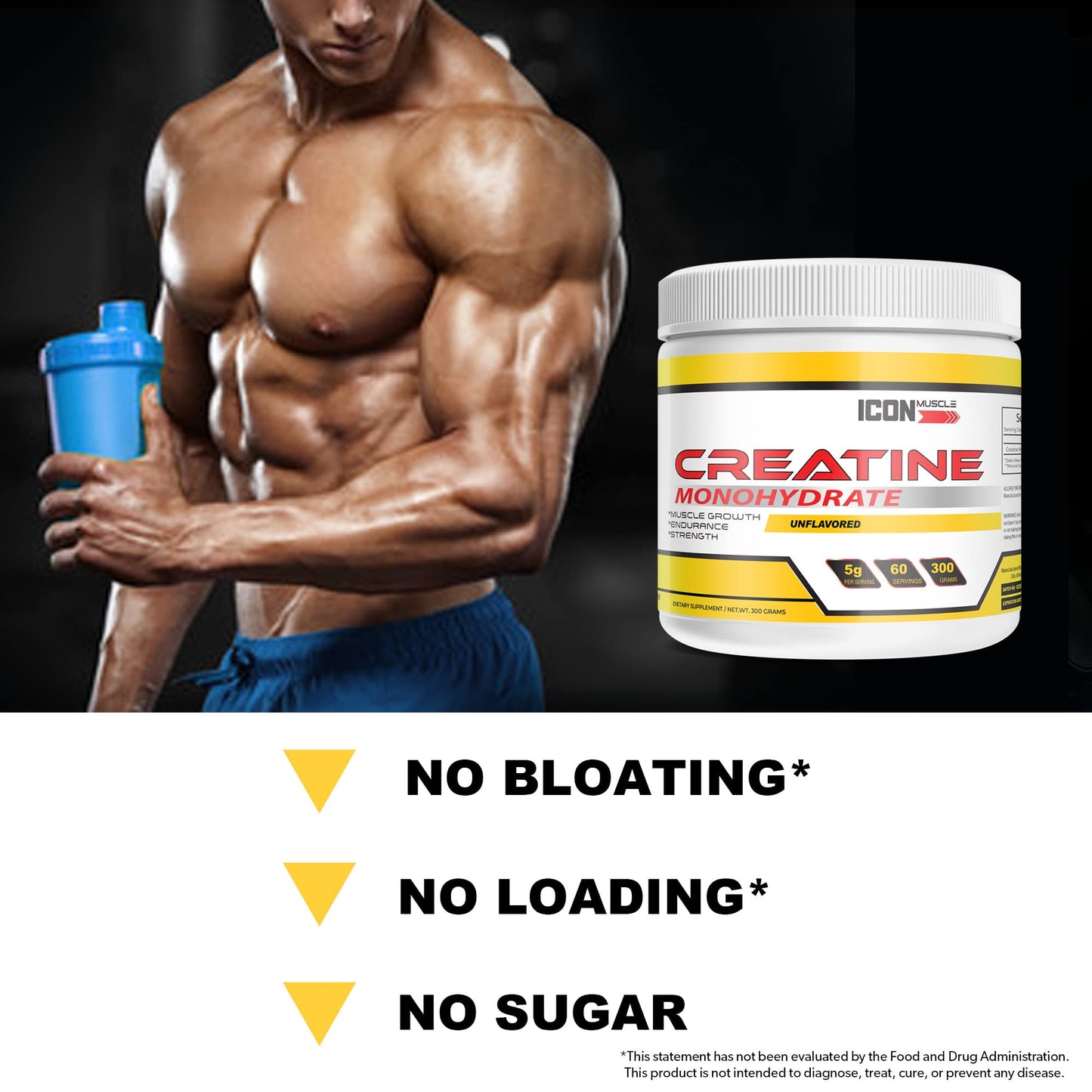 Icon Muscle Creatine Monohydrate Powder 10.6 Ounce