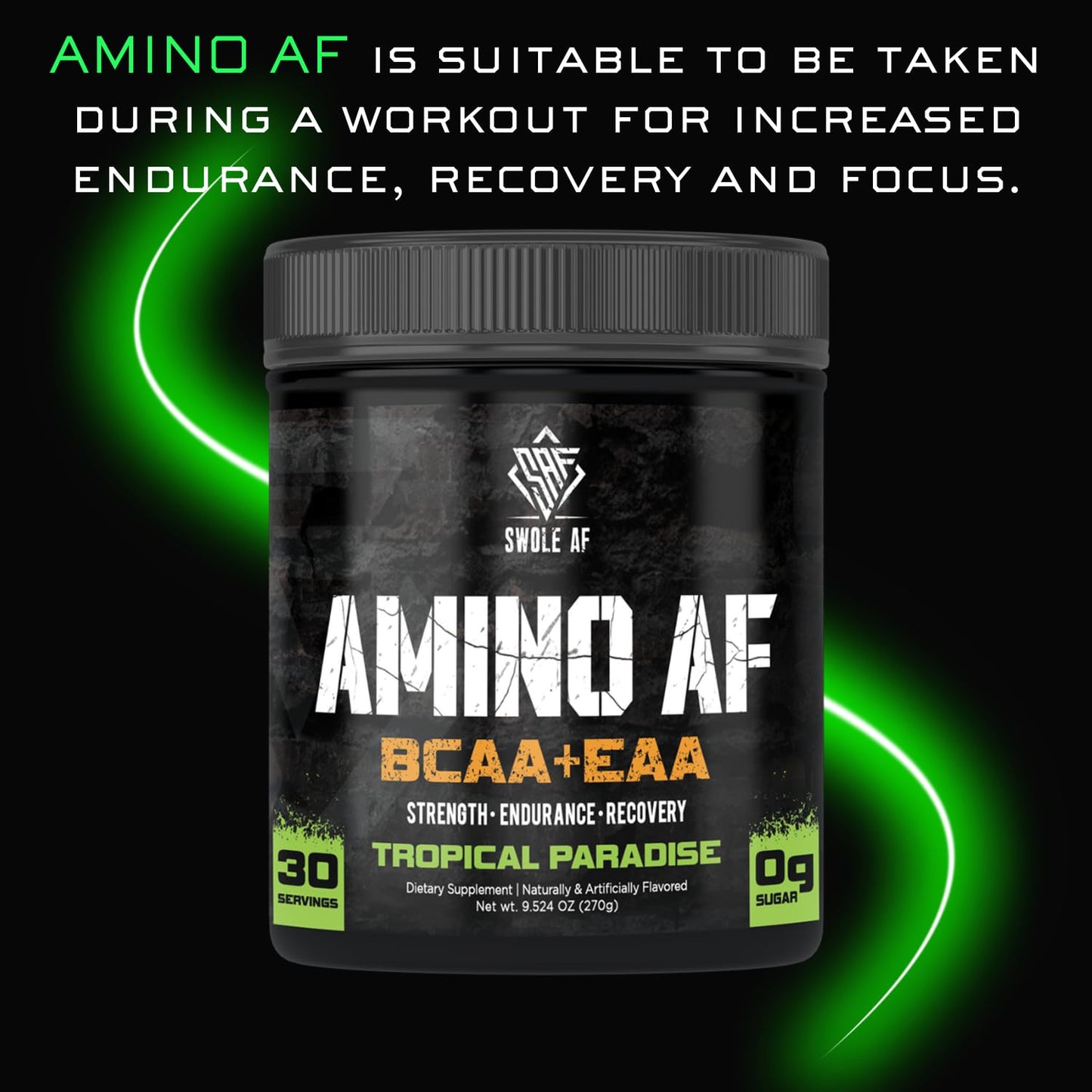 Swole AF Amino AF BCAA + EAA Powder 9.5 Ounce
