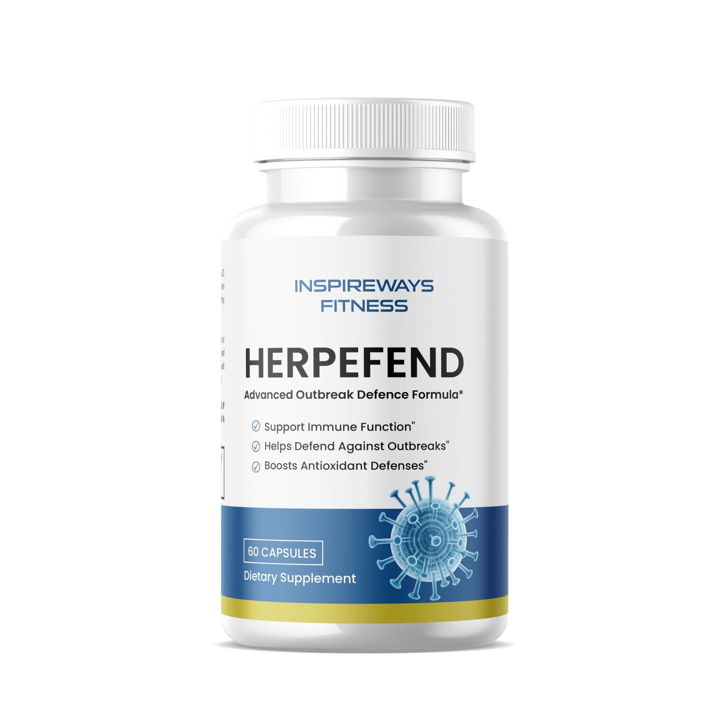 Fitness InspireWays Herpefend Ultra Strength Advanced Daily Immune Support Formula 60 Capsules