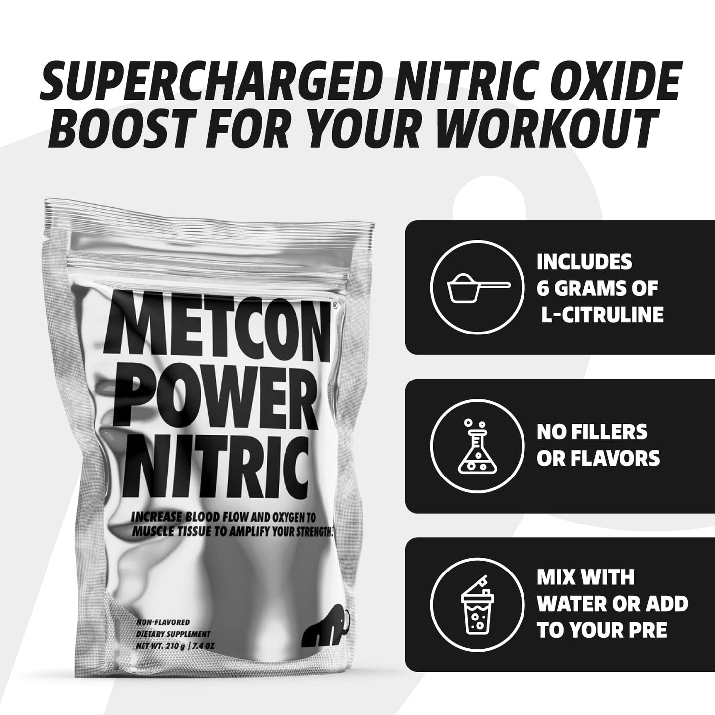 MetCon Power Pre-Pump Nitric Oxide Booster Powder 7.4 oz
