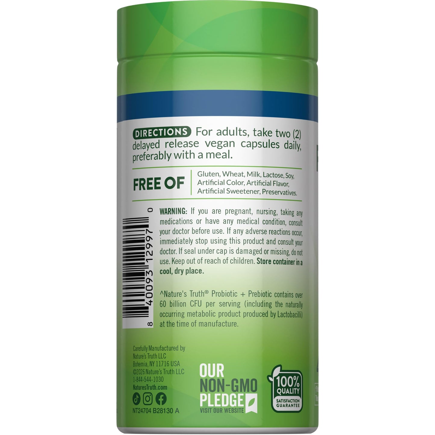Nature's Truth Probiotic & Prebiotic Pills 40 Capsules