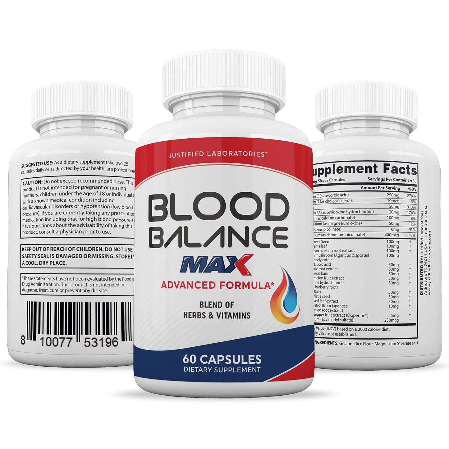 Justified Laboratories Blood Balance Max Capsules 180
