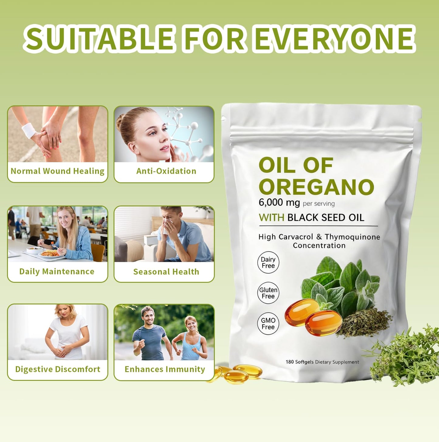 KITABIO Oregano Oil Softgels 180 Count