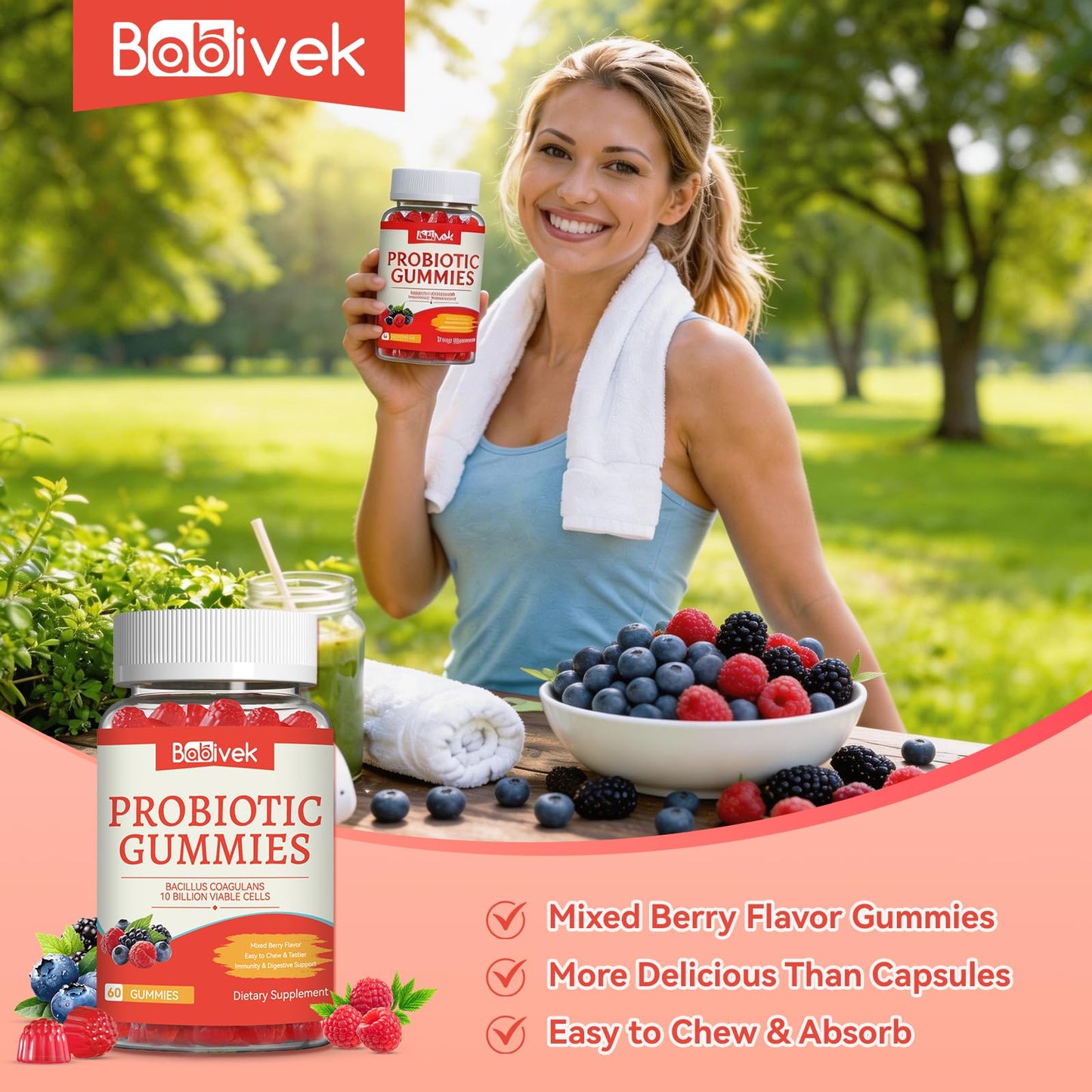 Babivek Probiotic Gummies Gummy 60 Count