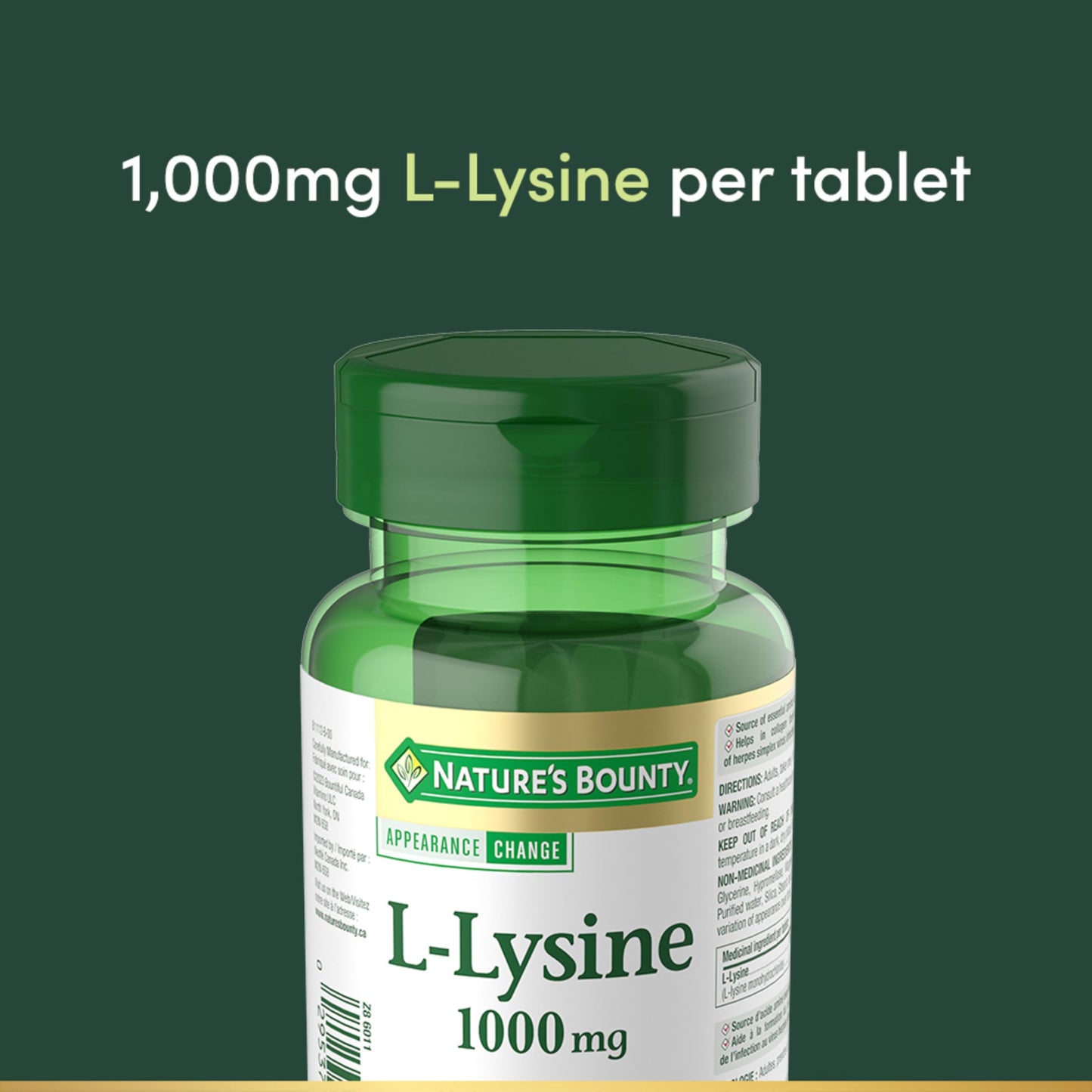 Nature's Bounty L-Lysine 1000 mg Tablet, 60 Tablets