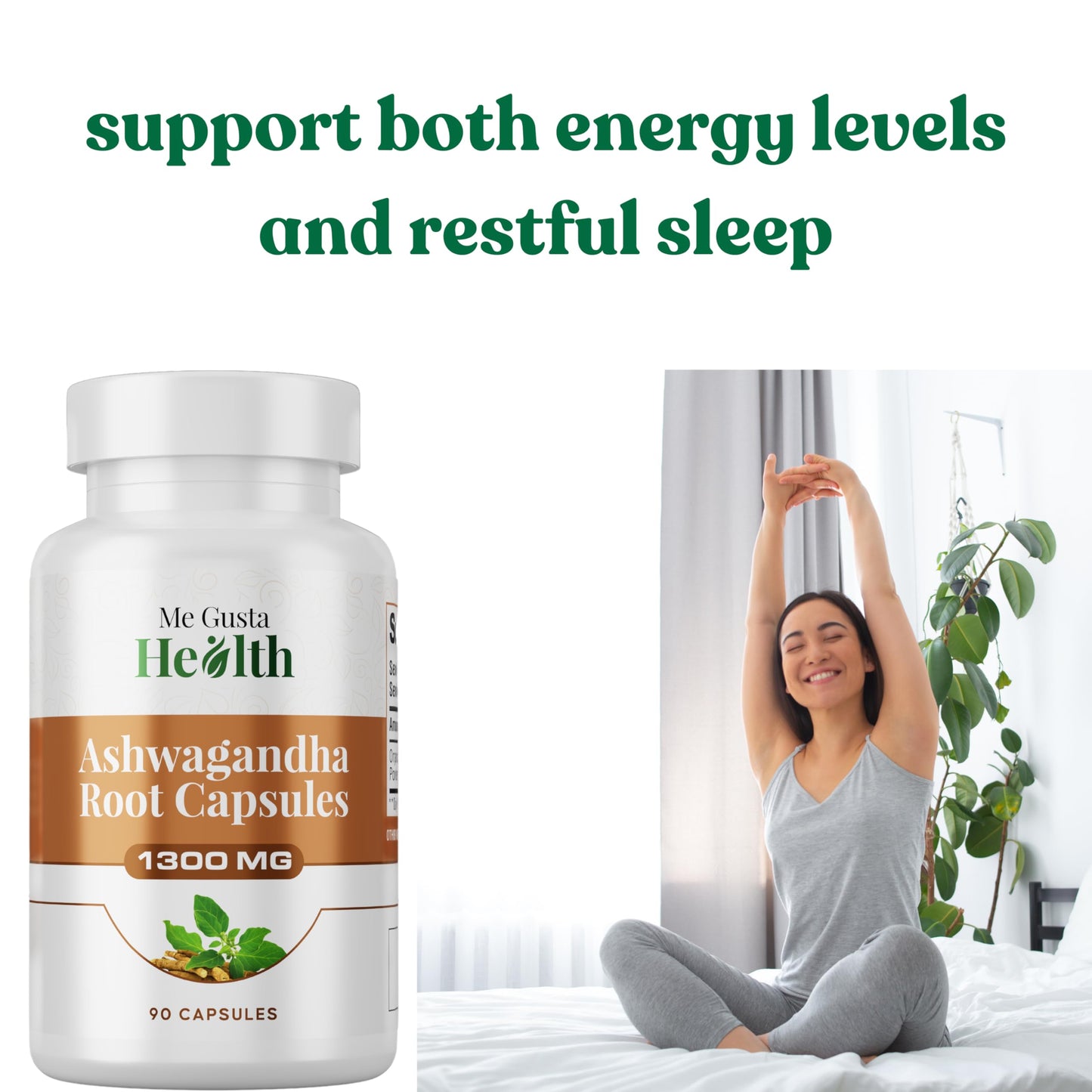 ME GUSTA HEALTH Ashwagandha Root Powder Capsule 90 Capsules