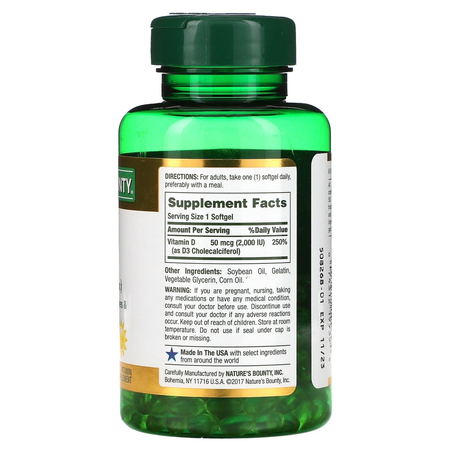 Nature's Bounty D3-2000 IU Softgel 480