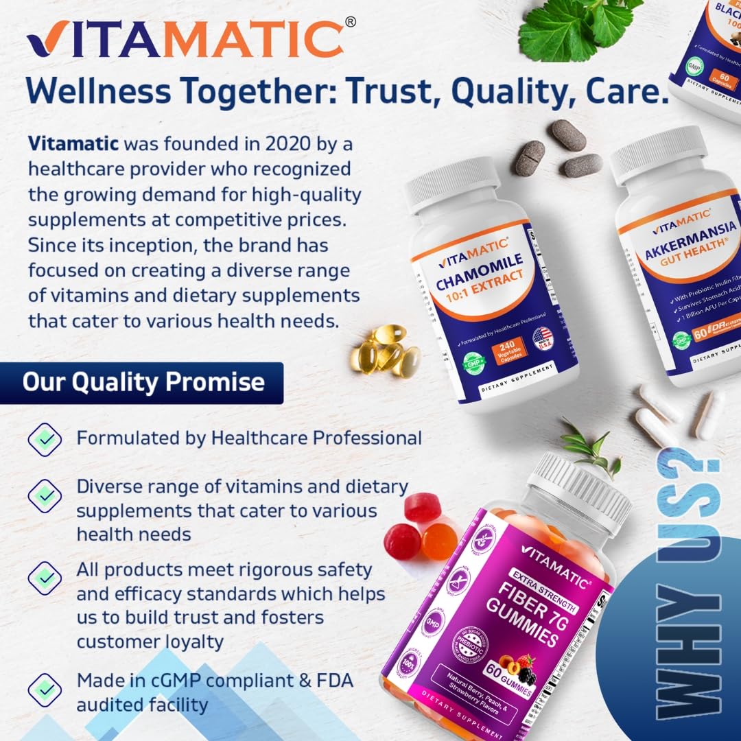 Vitamatic Chamomile 250 mg Capsules 240 Count