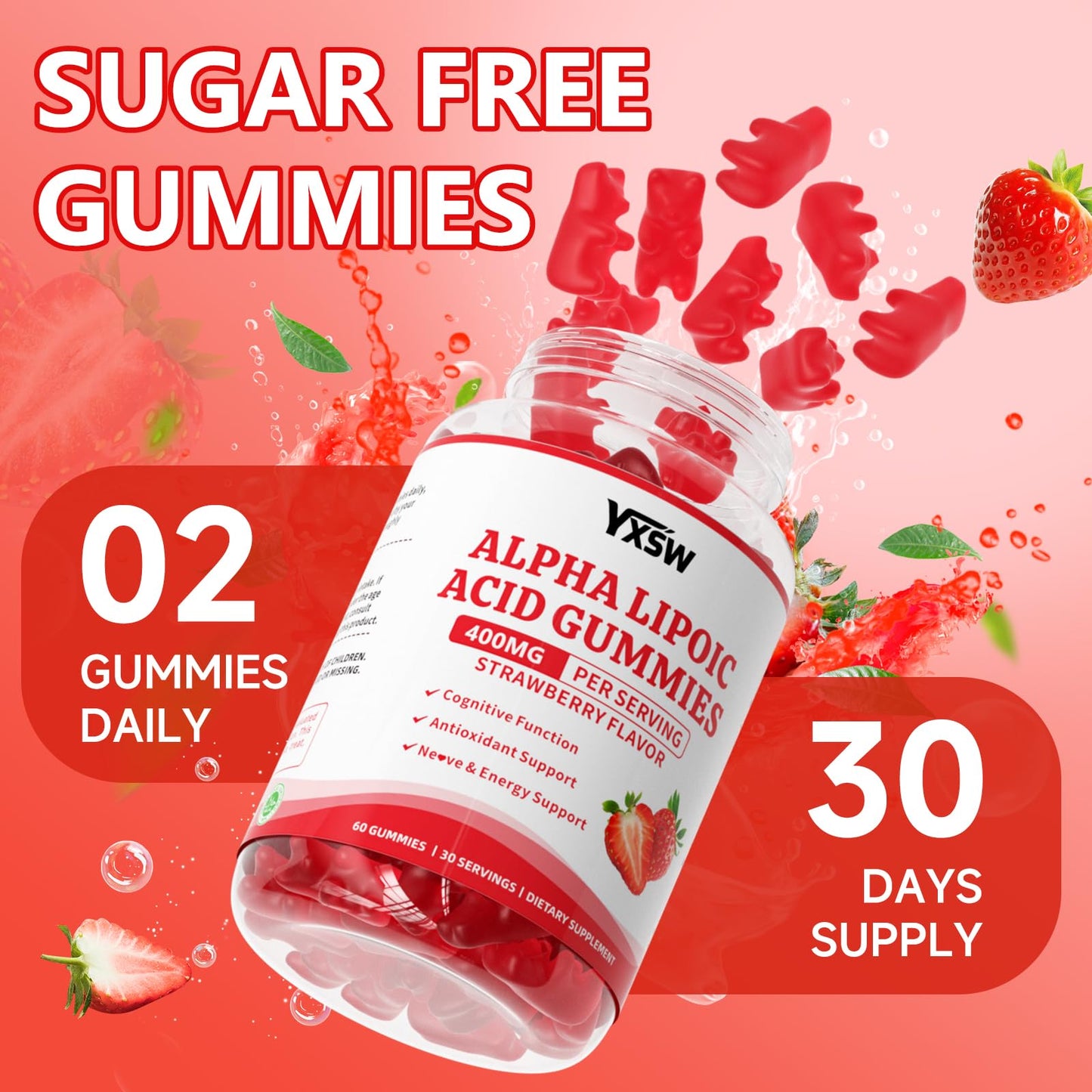 YXSW Alpha Lipoic Acid Gummy 120 Count