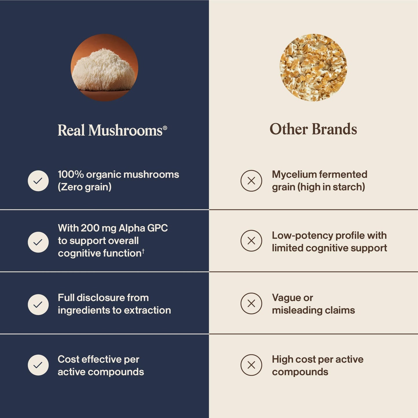 Real Mushrooms Lion’s Mane Focus Capsules 90 Count