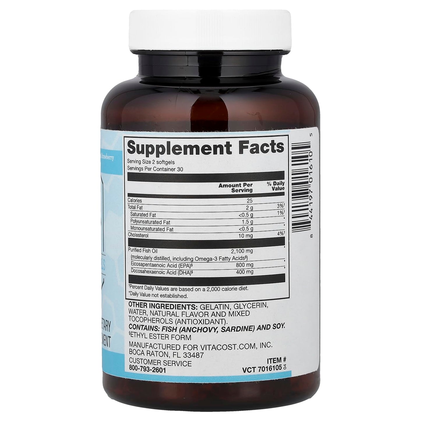 Vitacost Brand Synergy Mega EFA Natural Strawberry Softgel, 1 Count