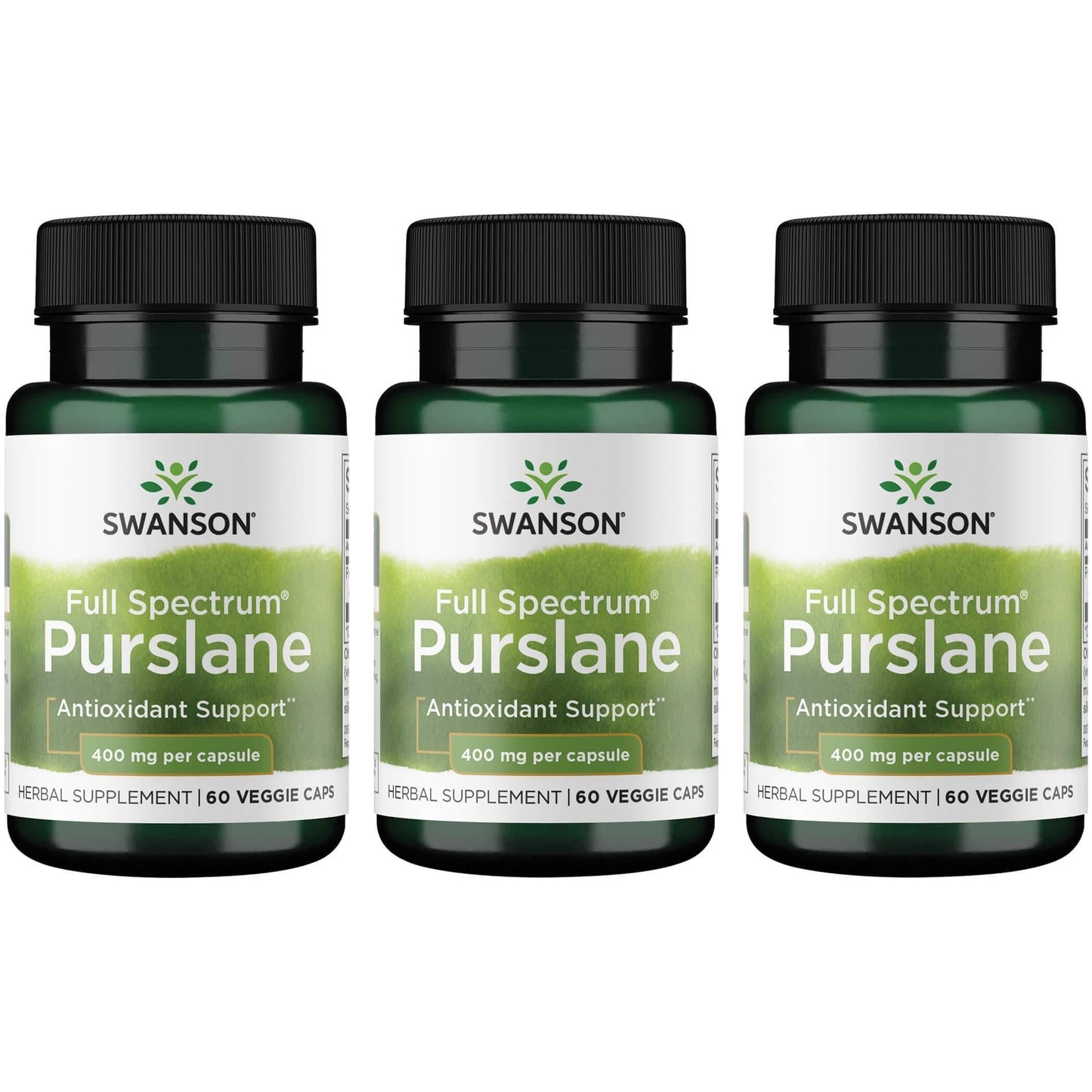 Swanson Full Spectrum Purslane 400 mg Capsules, 180 Count