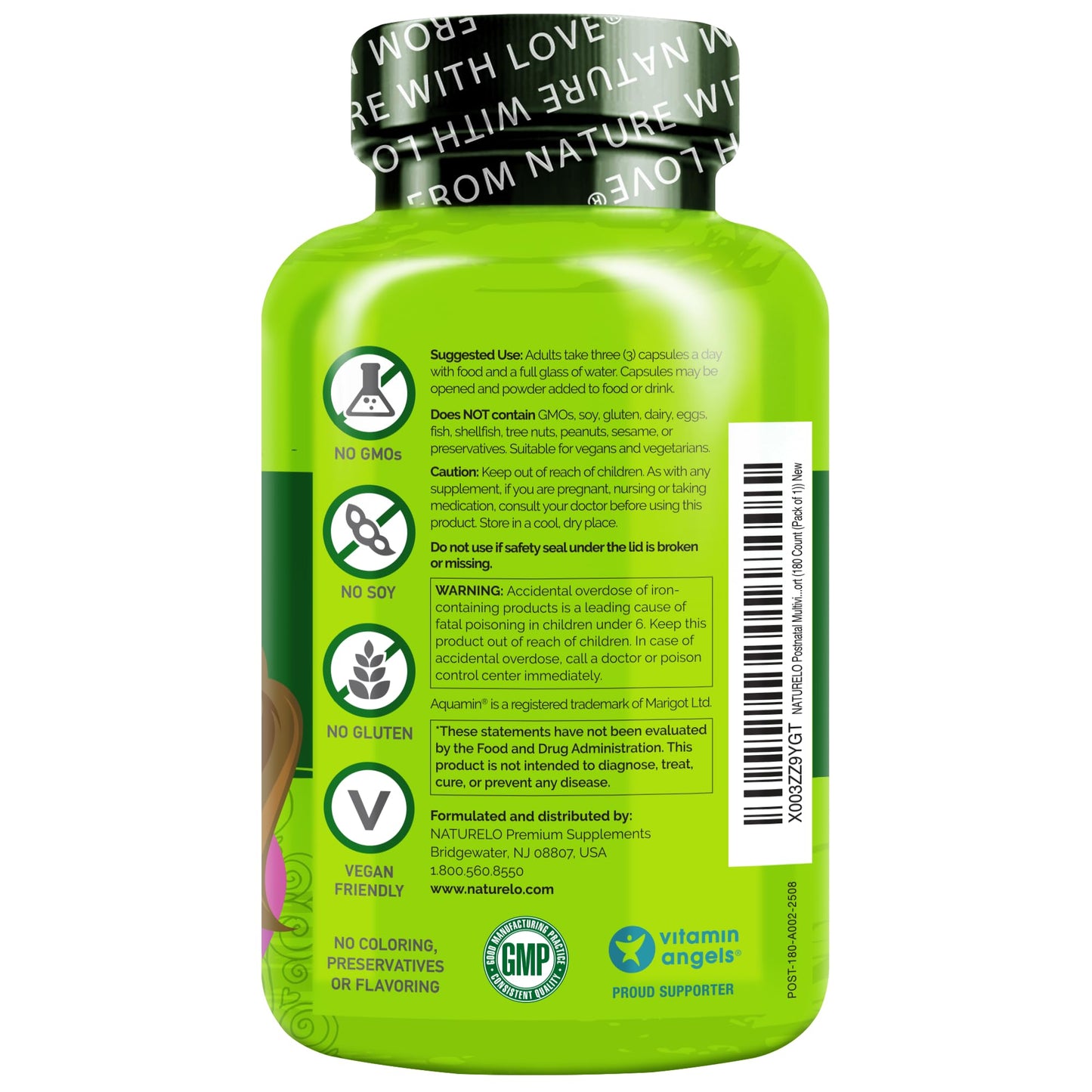 NATURELO Postnatal Multivitamin Capsules 360 Count