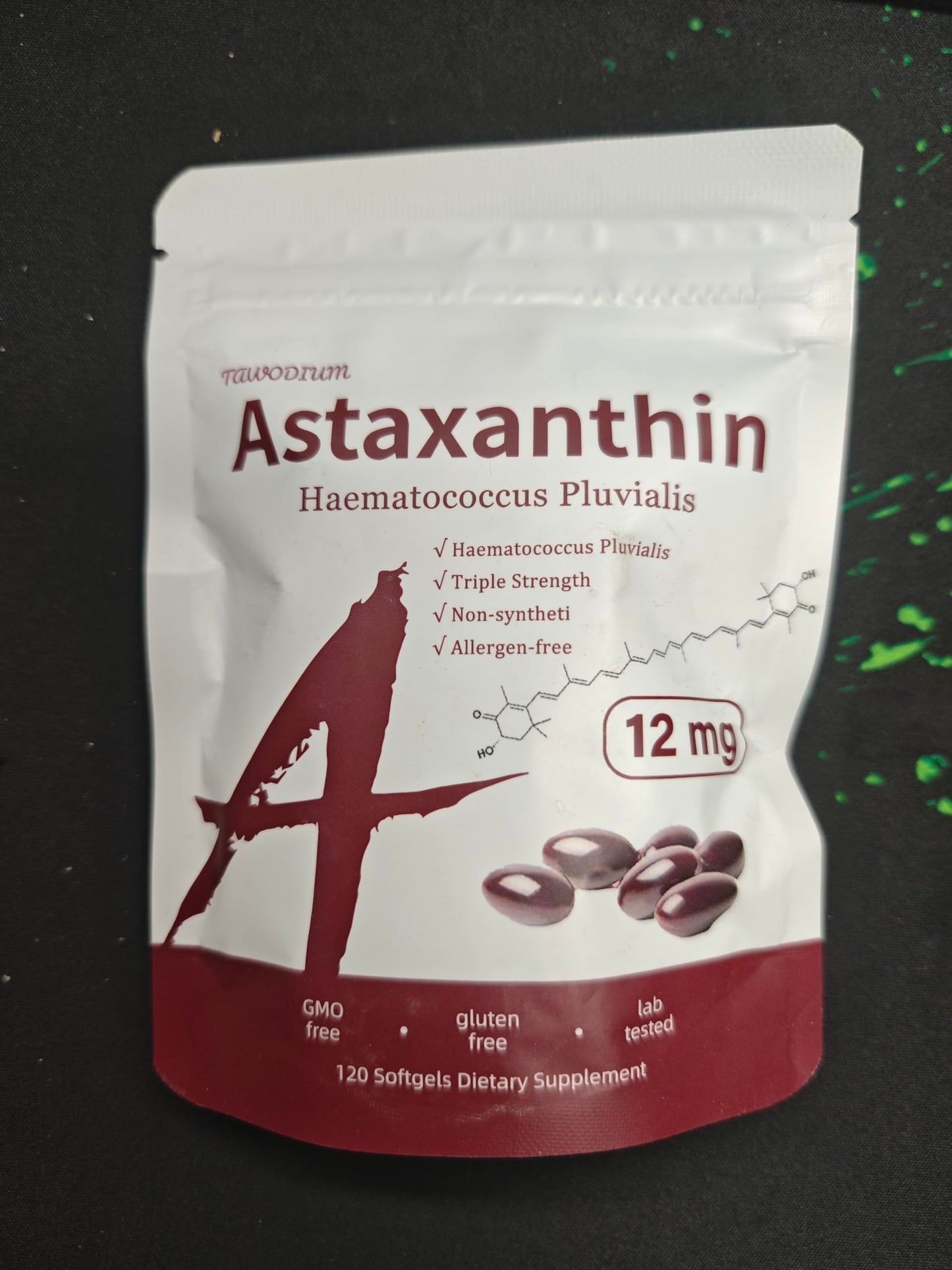 SUUDUUL Astaxanthin 12mg Powder, 1 Ounce
