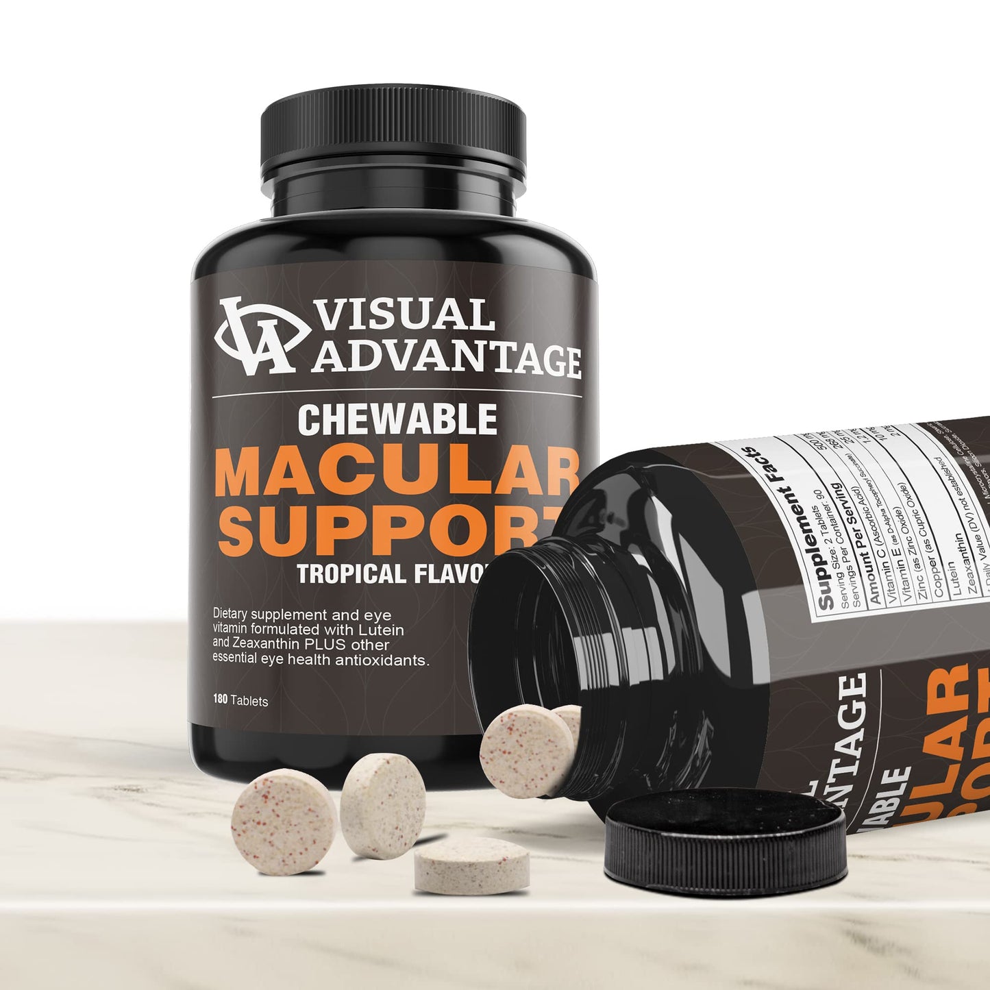 Visual Advantage Macular Support Chewables AREDS 2 Vitamins for Healthy Eyes, 180 Count