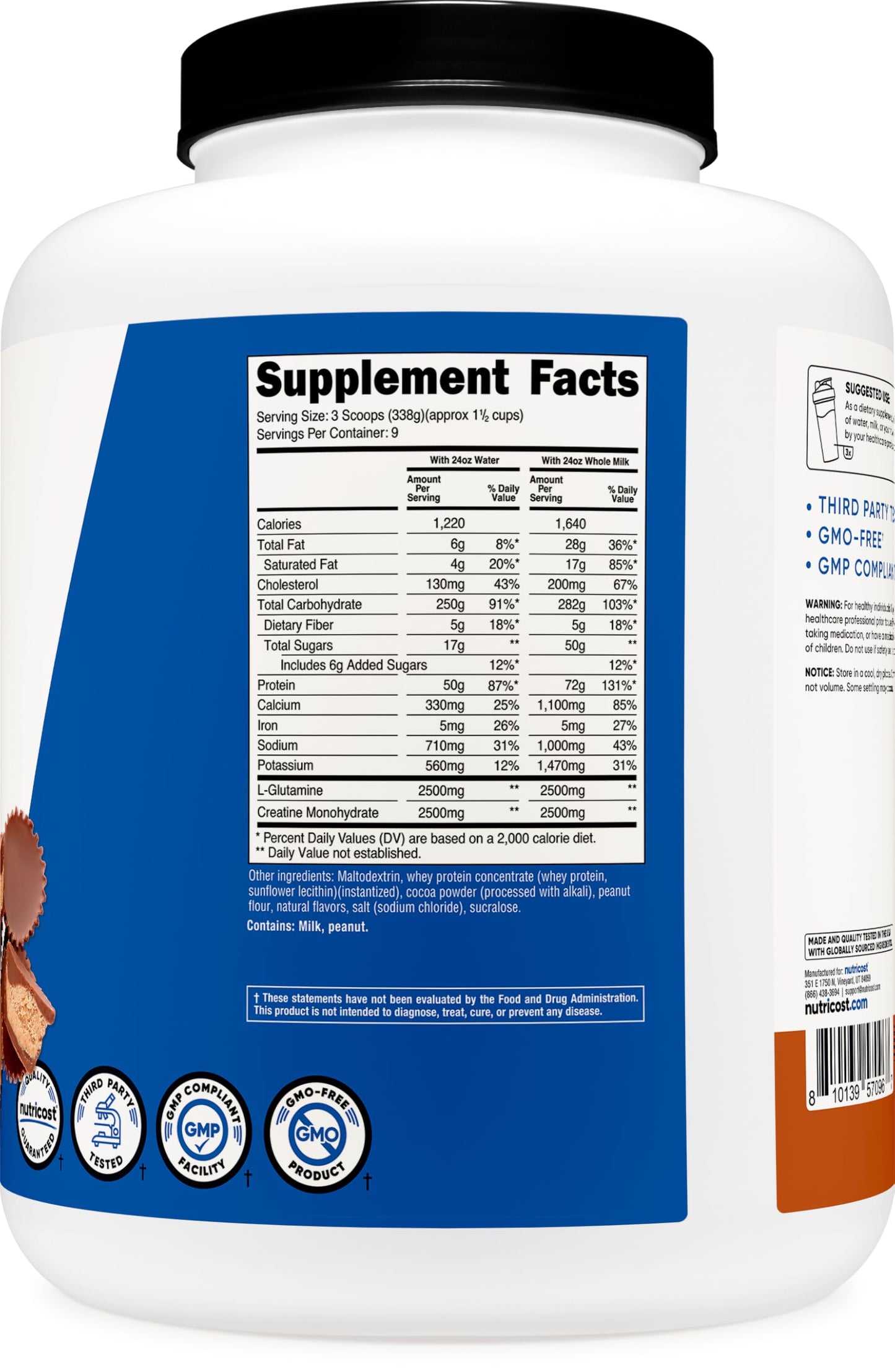 Nutricost Mass Gainer Powder (Chocolate Peanut Butter) 107.3