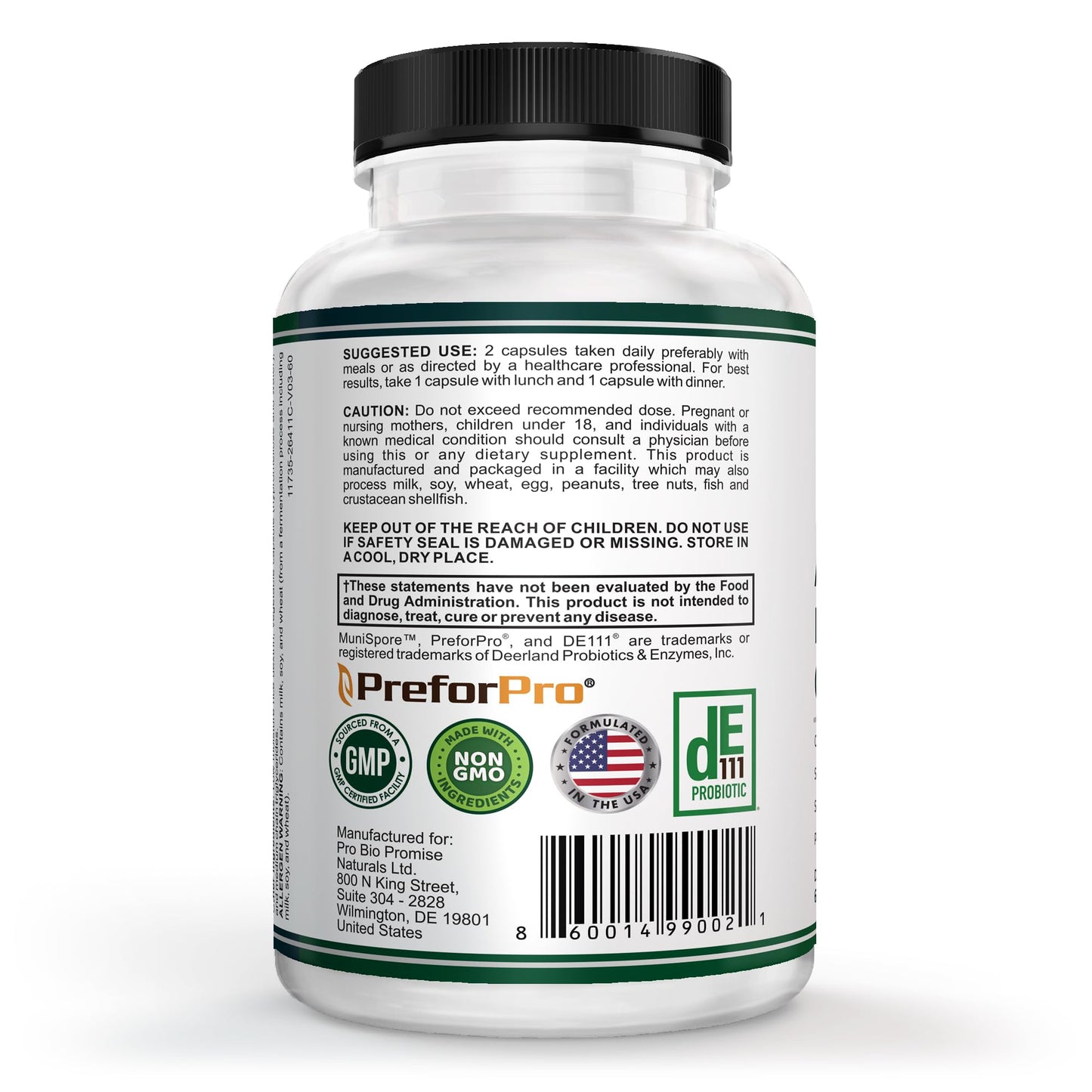 VESALIX Advanced Digestive Complex PreforPro® + 18 Enzymes + 3 Billion CFU Probiotics Capsules, 60 Count