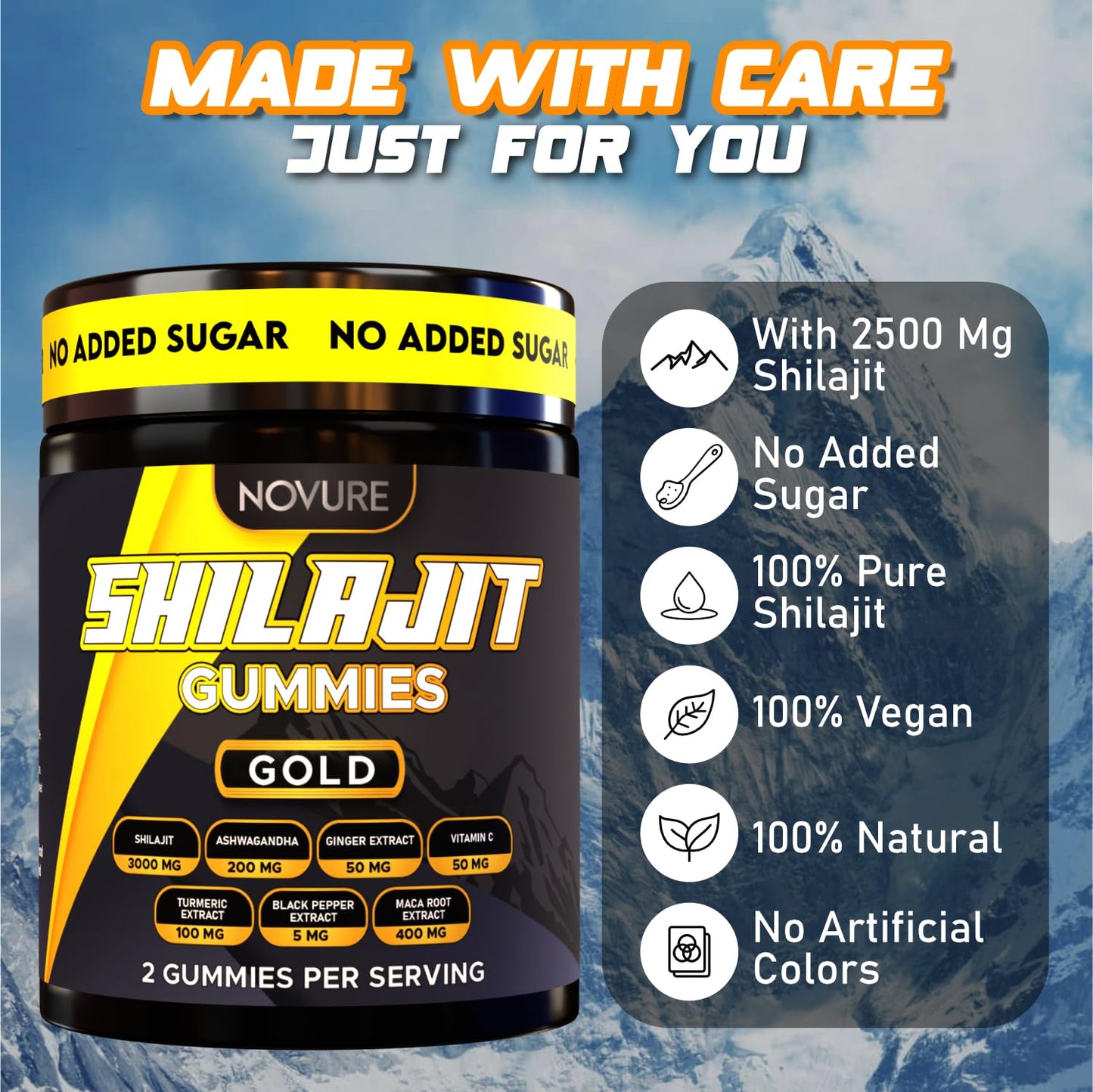 Novure Himalayan Shilajit Gummies 60 Count