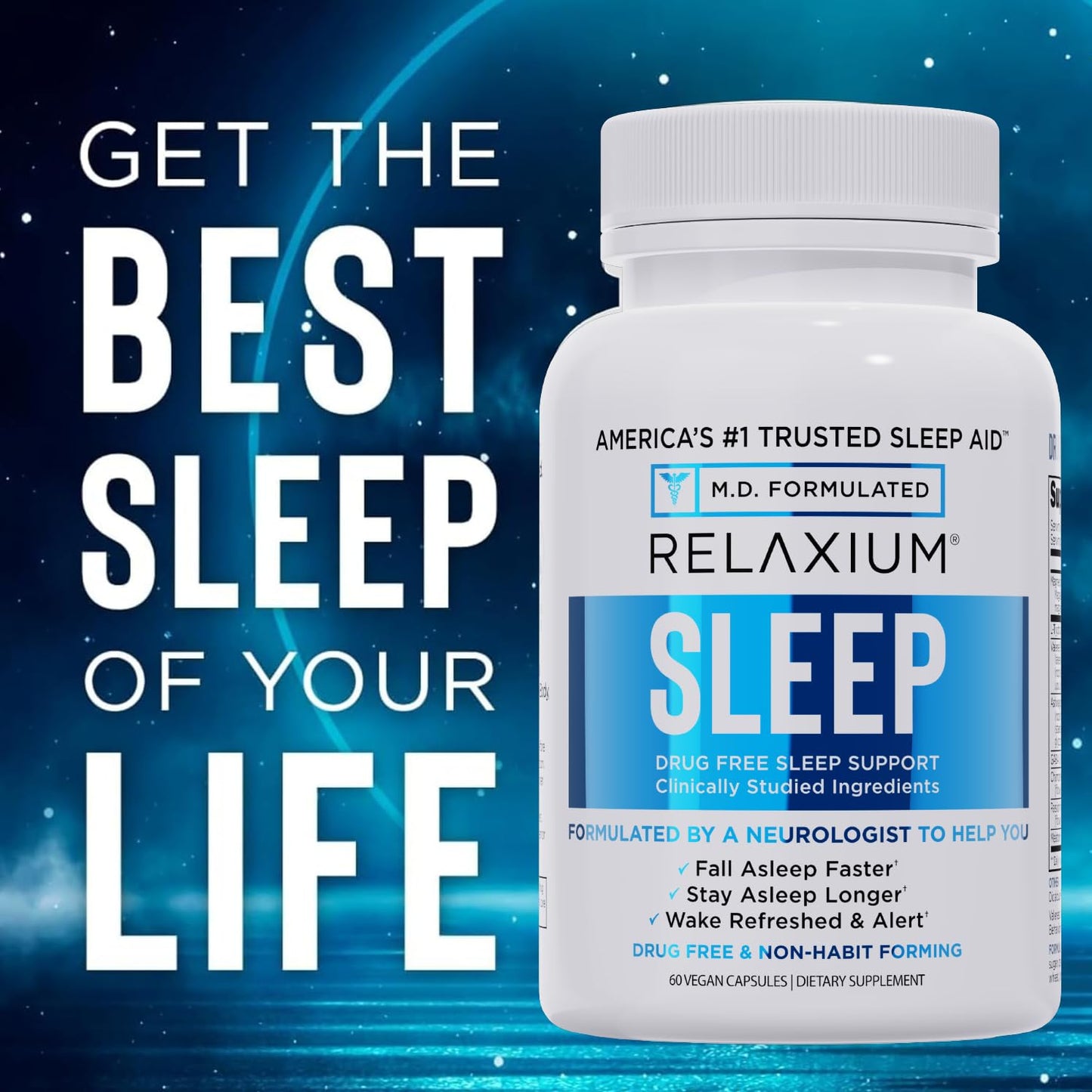Relaxium Sleep Aid for Adults – Professional Strength Formula Capsule, 60 Count
