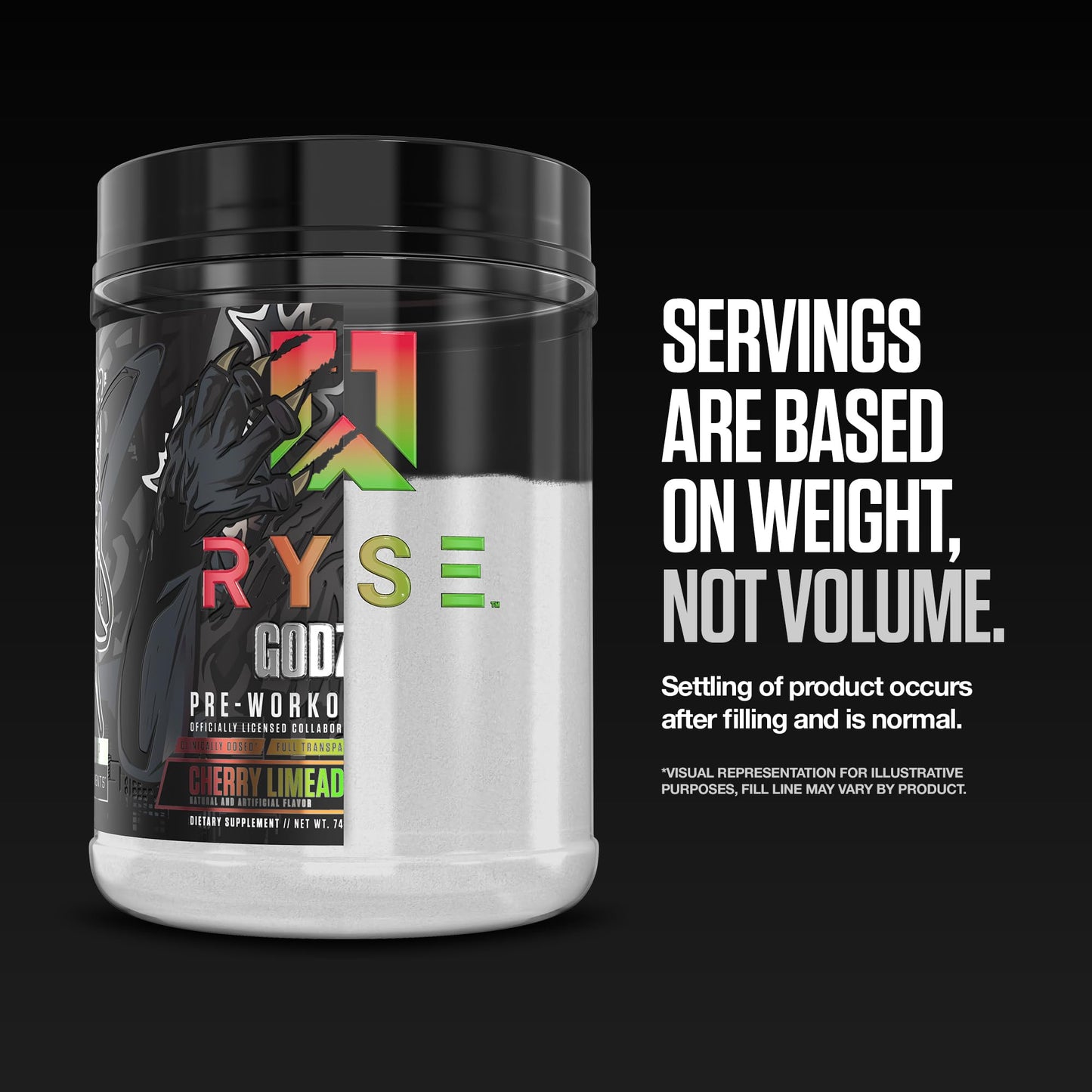 RYSE Up Supplements Godzilla X Noel Deyzel Pre Workout Powder - Cherry Limeade 1.6 Pound