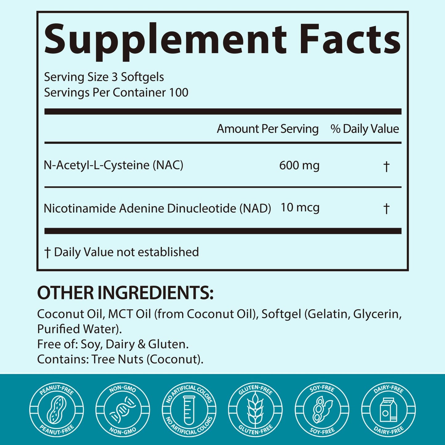 KPNEMA N-Acetyl Cysteine (NAC) 600mg Softgels 300 Count