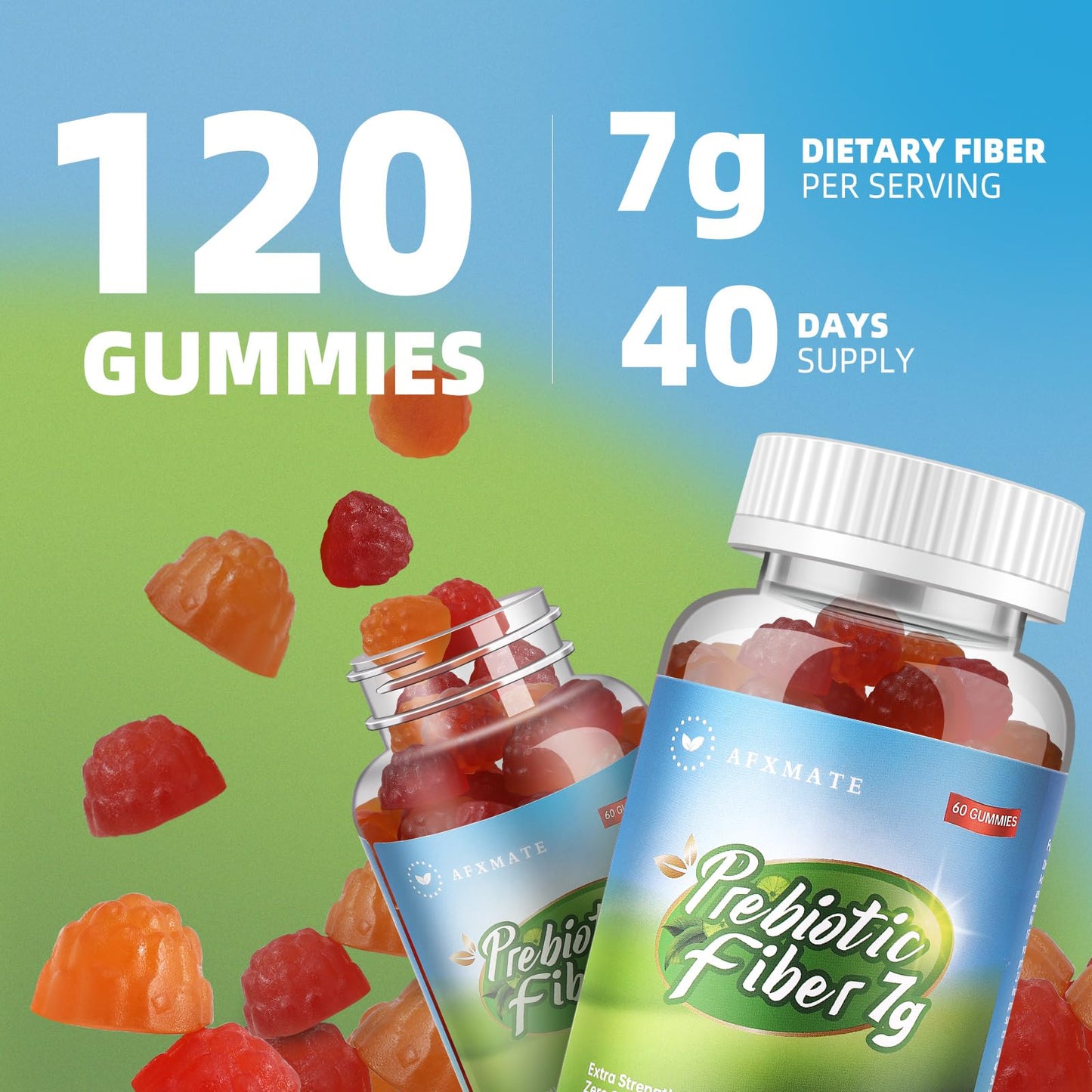 AFXMATE Fiber Supplement Gummies, 120 Count