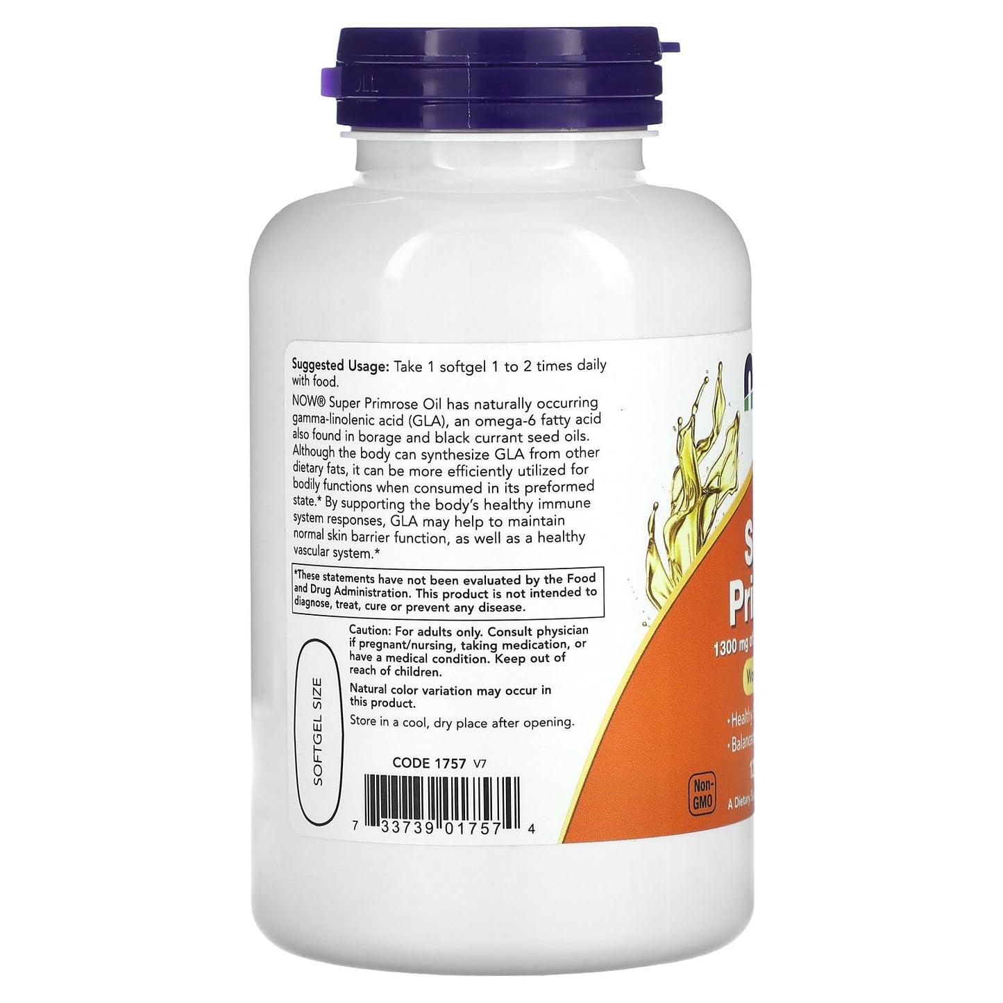NOW Foods Super Primrose 1300 mg Softgels, 120 Softgels