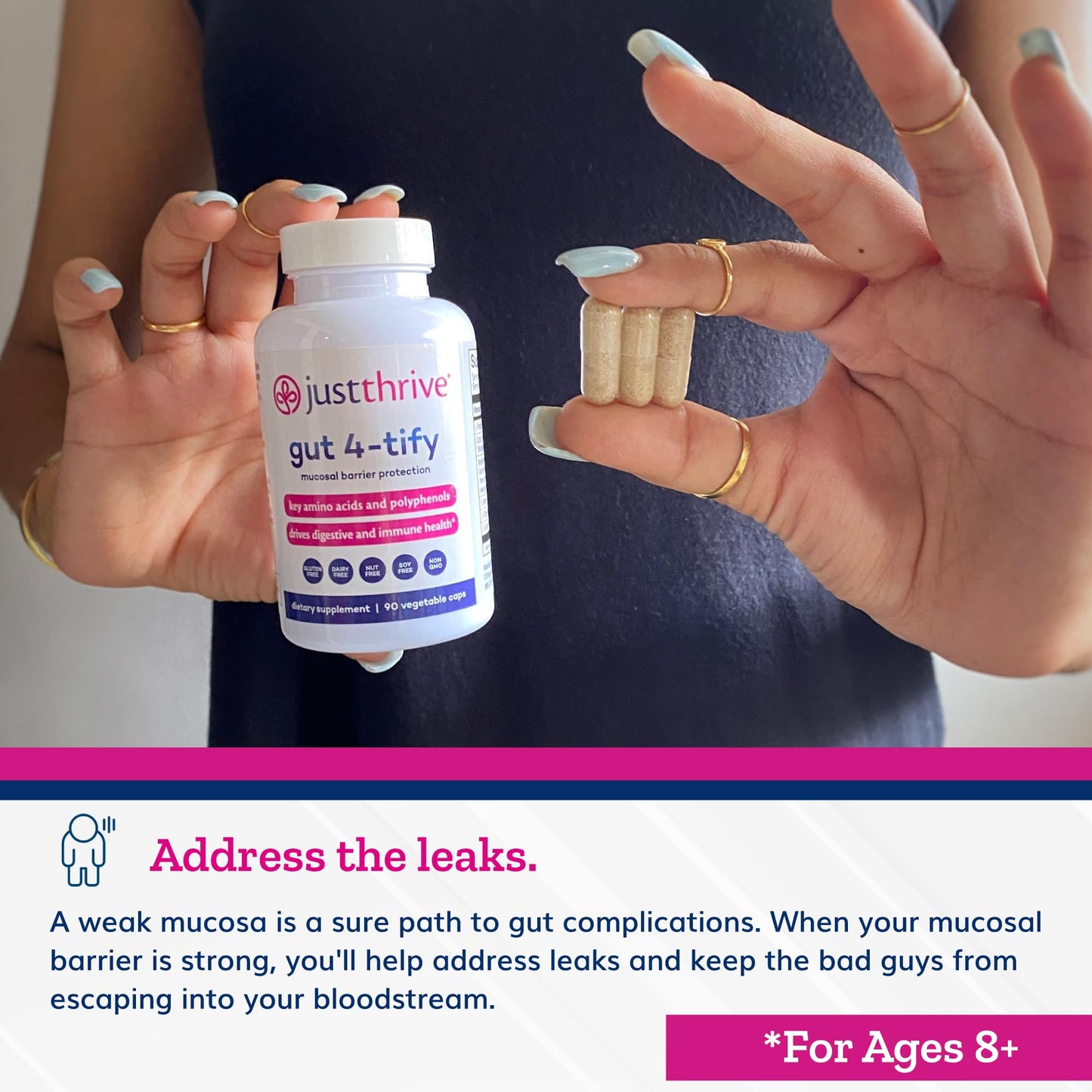 Just Thrive Gut 4-tify Gut Health Supplement for Bloating & Digestion Capsule 90 Capsules