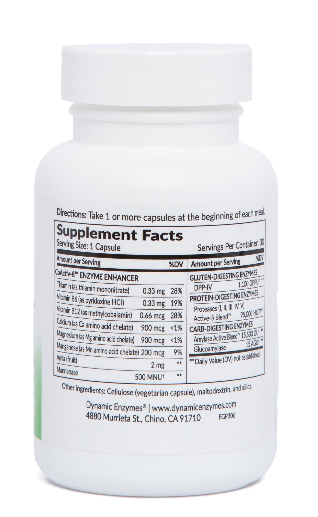 Dynamic Enzymes Gluten Plus Advanced Digestive Enzymes 30 Capsules