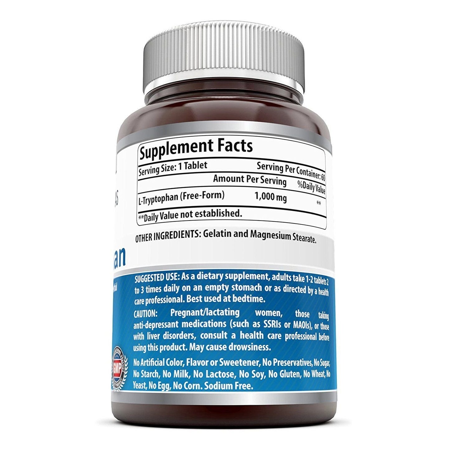 Amazing Nutrition L-Tryptophan 1000mg Tablet, 1 Count