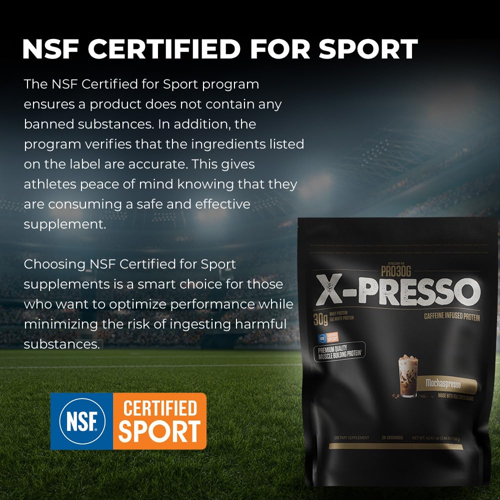 ATHLEAN-RX PRO-30G Xpresso Premium Caffeinated Protein Powder Mochaspresso, 2.78 lb