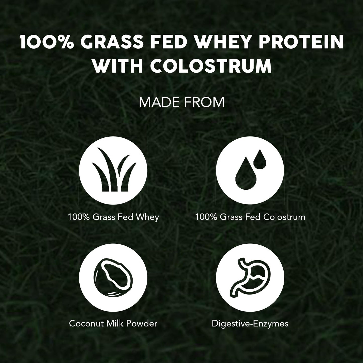 Paleovalley 100% Grassfed Whey Protein Powder with Colostrum, Vanilla, 21.6 oz