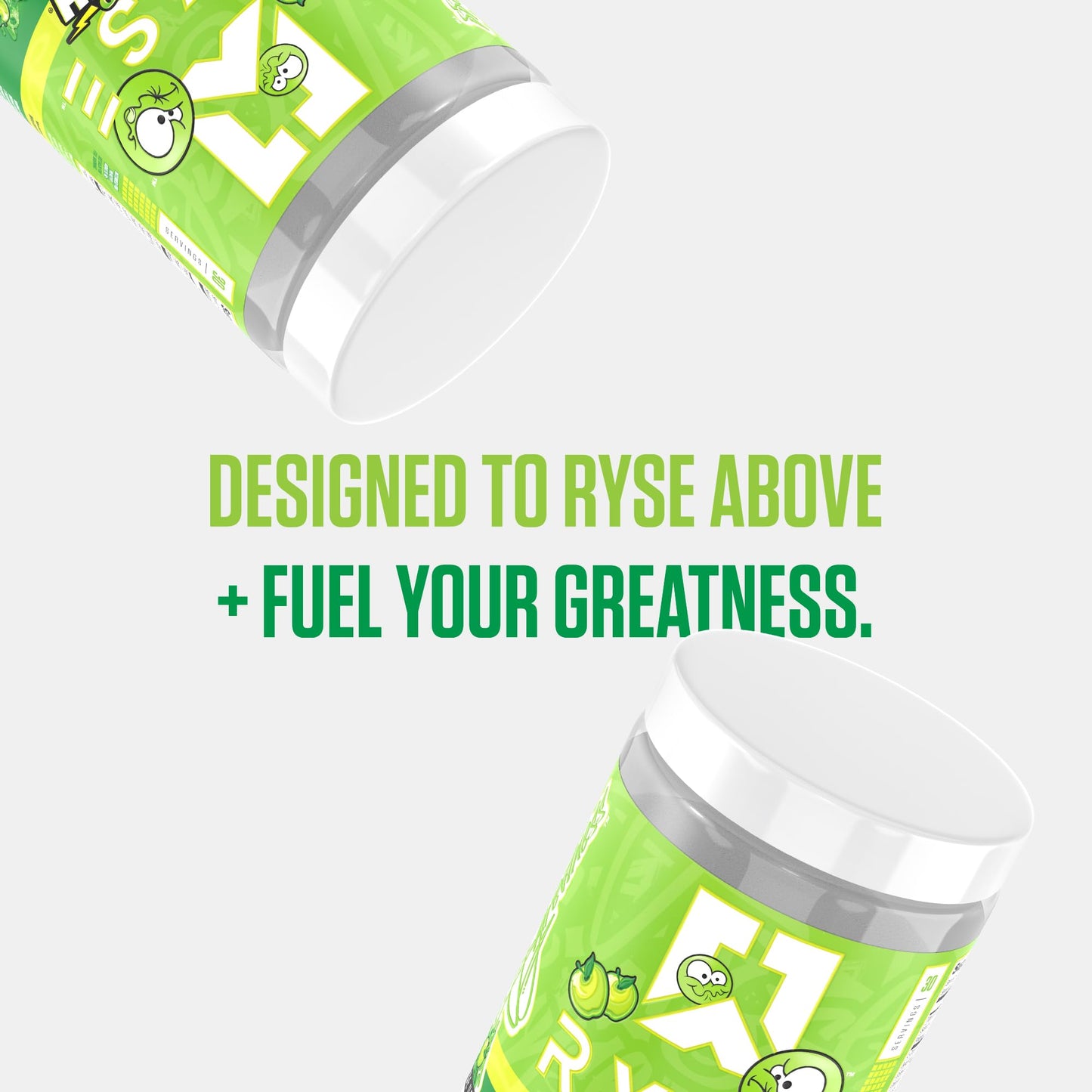 RYSE Up Supplements Loaded Pre Workout Powder Sour Punch Green Apple, 15.3 oz