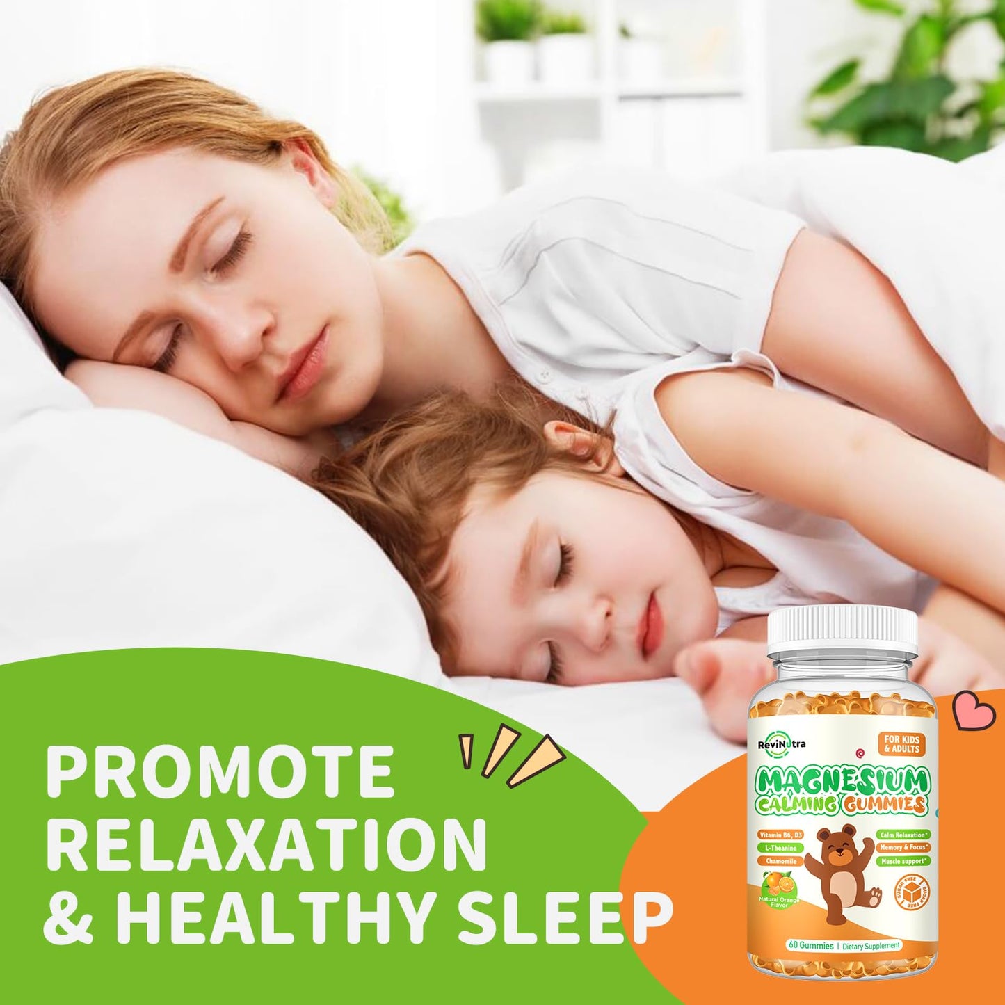 ReviNutra Magnesium Glycinate Gummies for Kids 60 Count