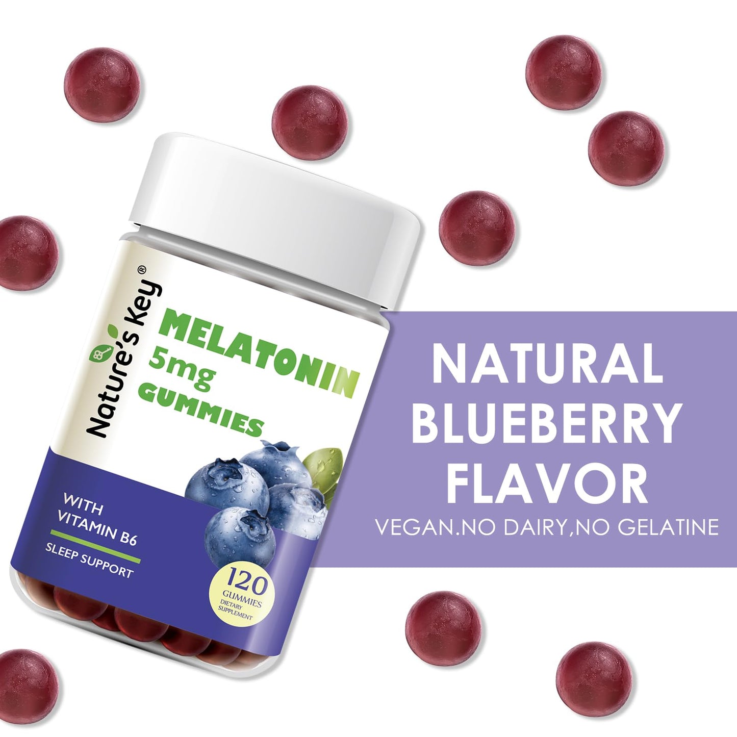 Nature's Key Melatonin Gummies for Kids & Adults 120 Count