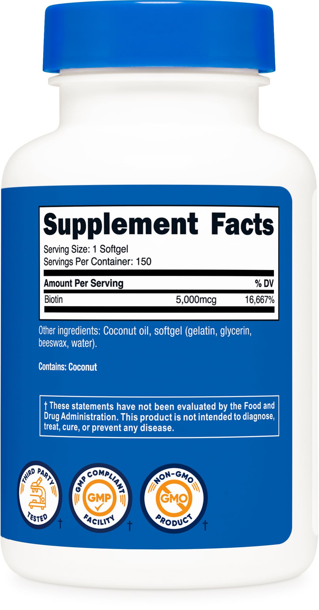 Nutricost Biotin 5000mcg Softgel 150 Softgels